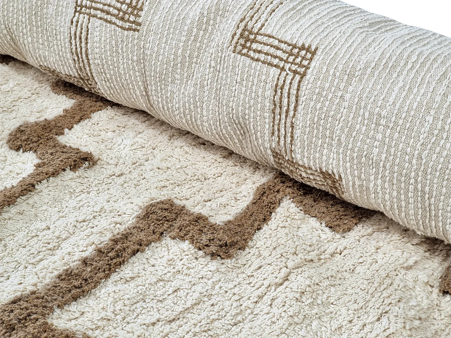 Tapis rond - Arlon Natural Cotton Shaggy (beige)