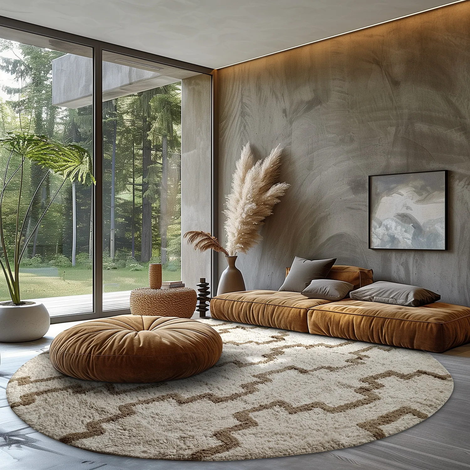 Tapis rond - Arlon Natural Cotton Shaggy (beige)
