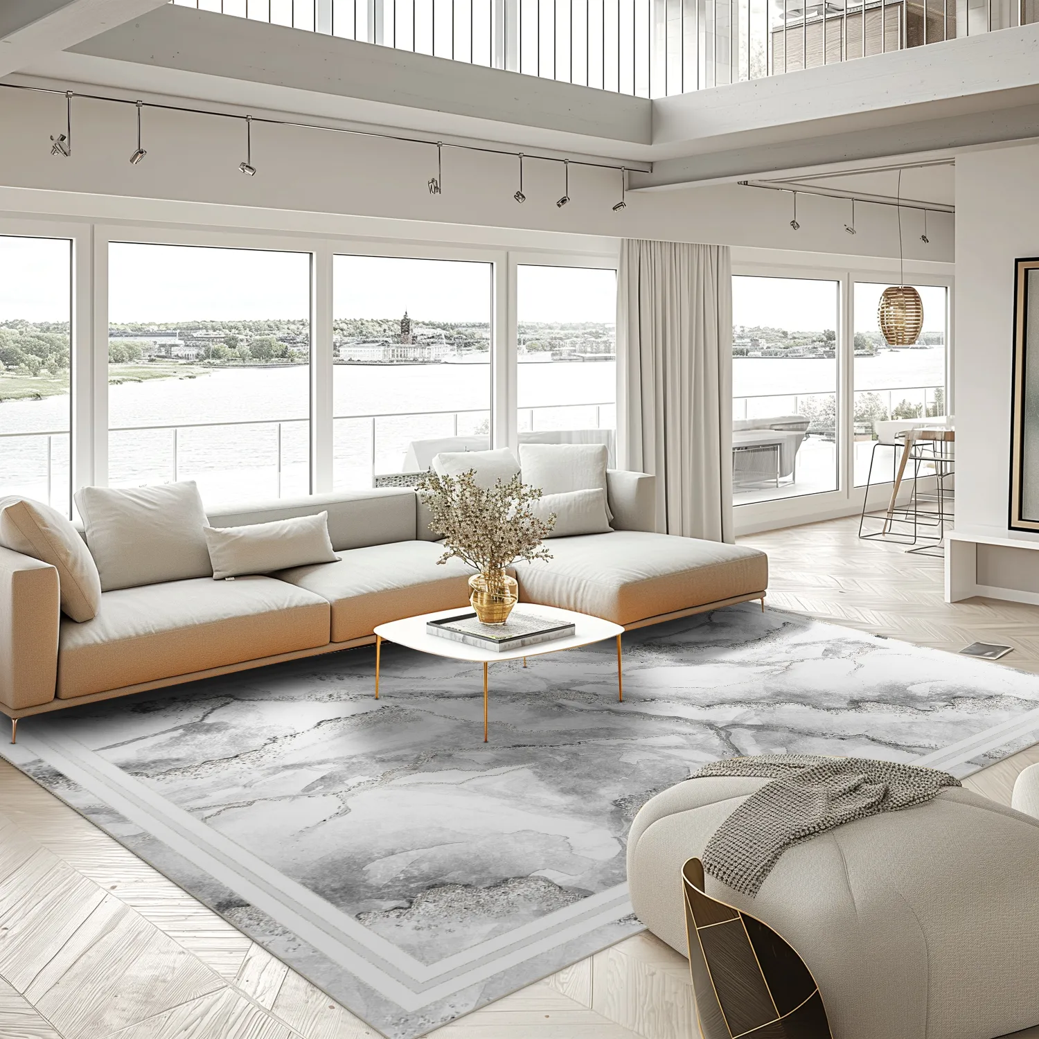 Tapis Wilton - Attika (gris/blanc)