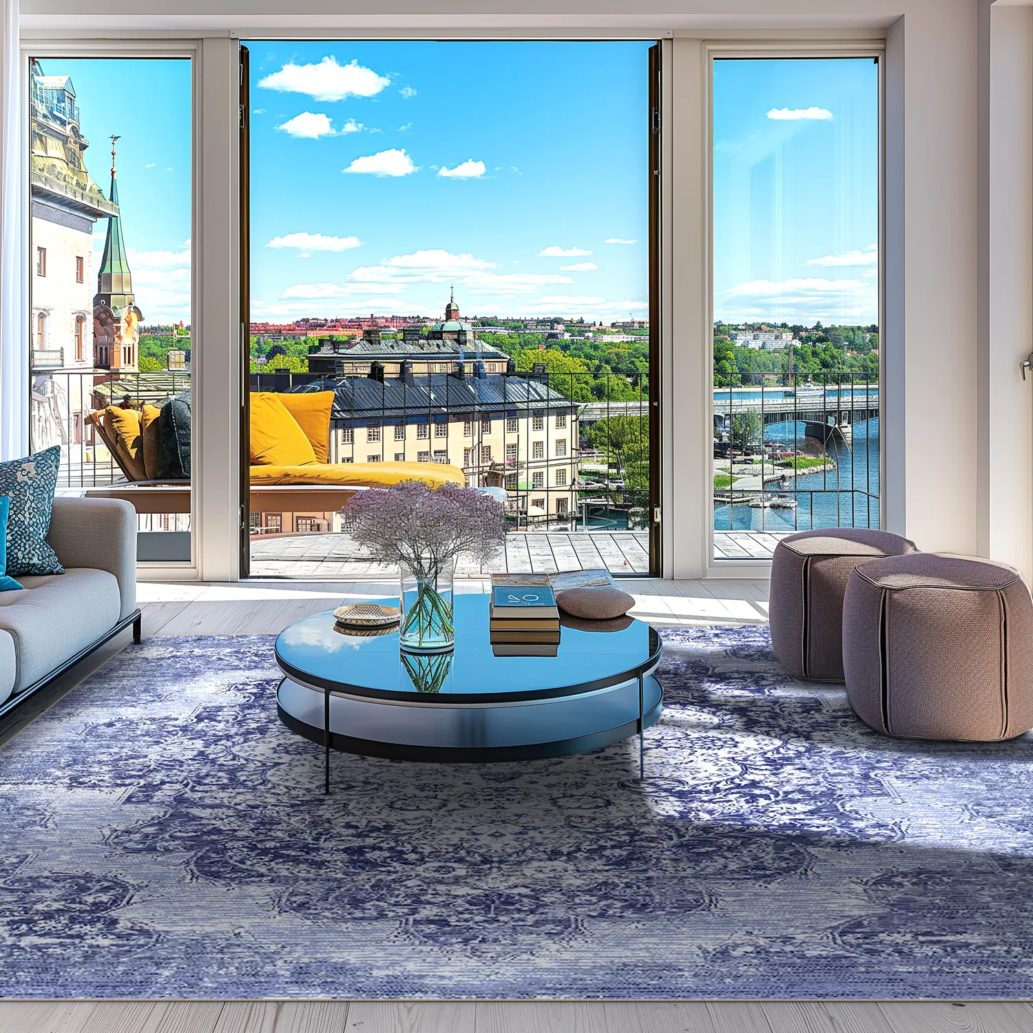 Tapis Wilton - Badem (bleu)