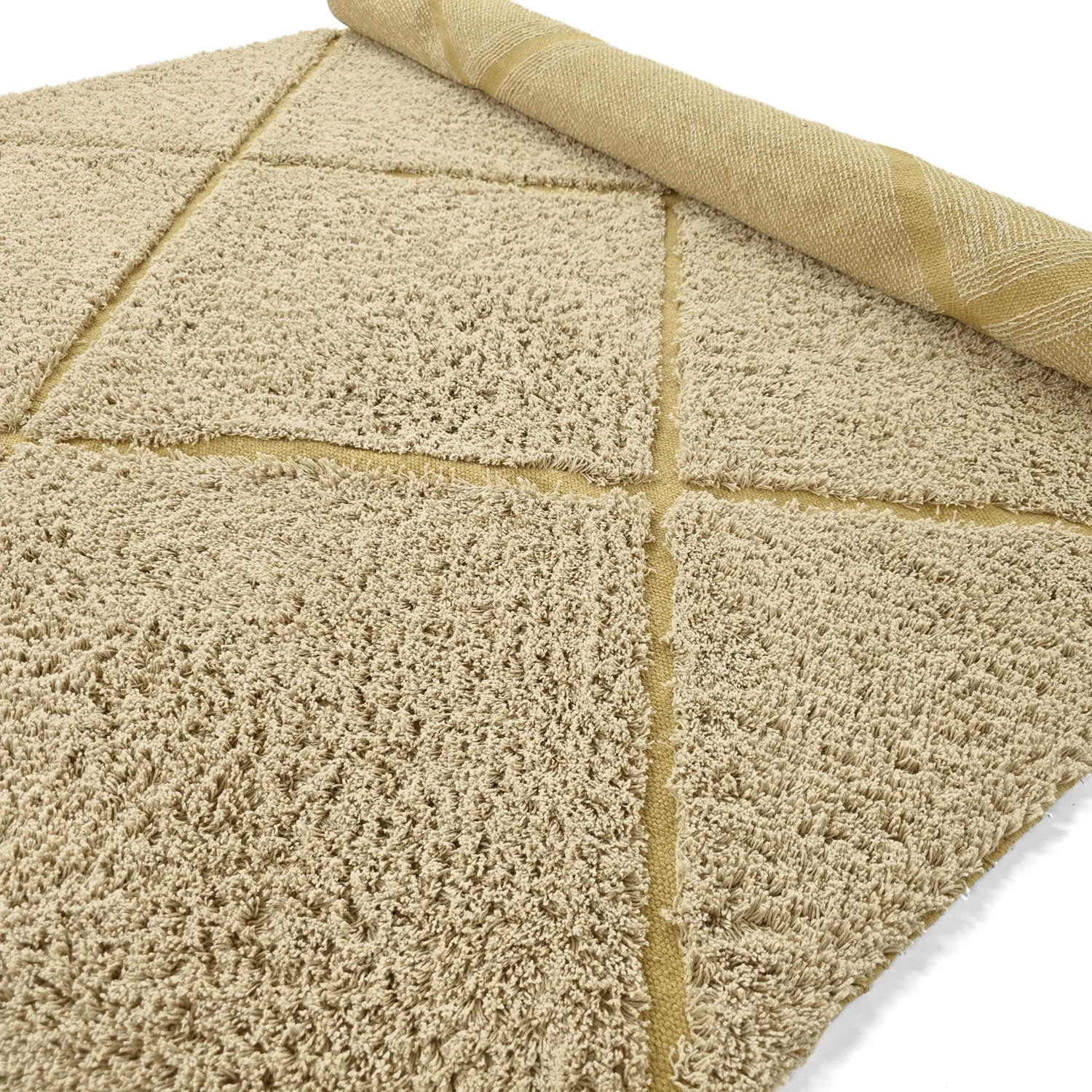 Tapis à poils longs - Bellevue Natural Cotton Shaggy (beige/marron)