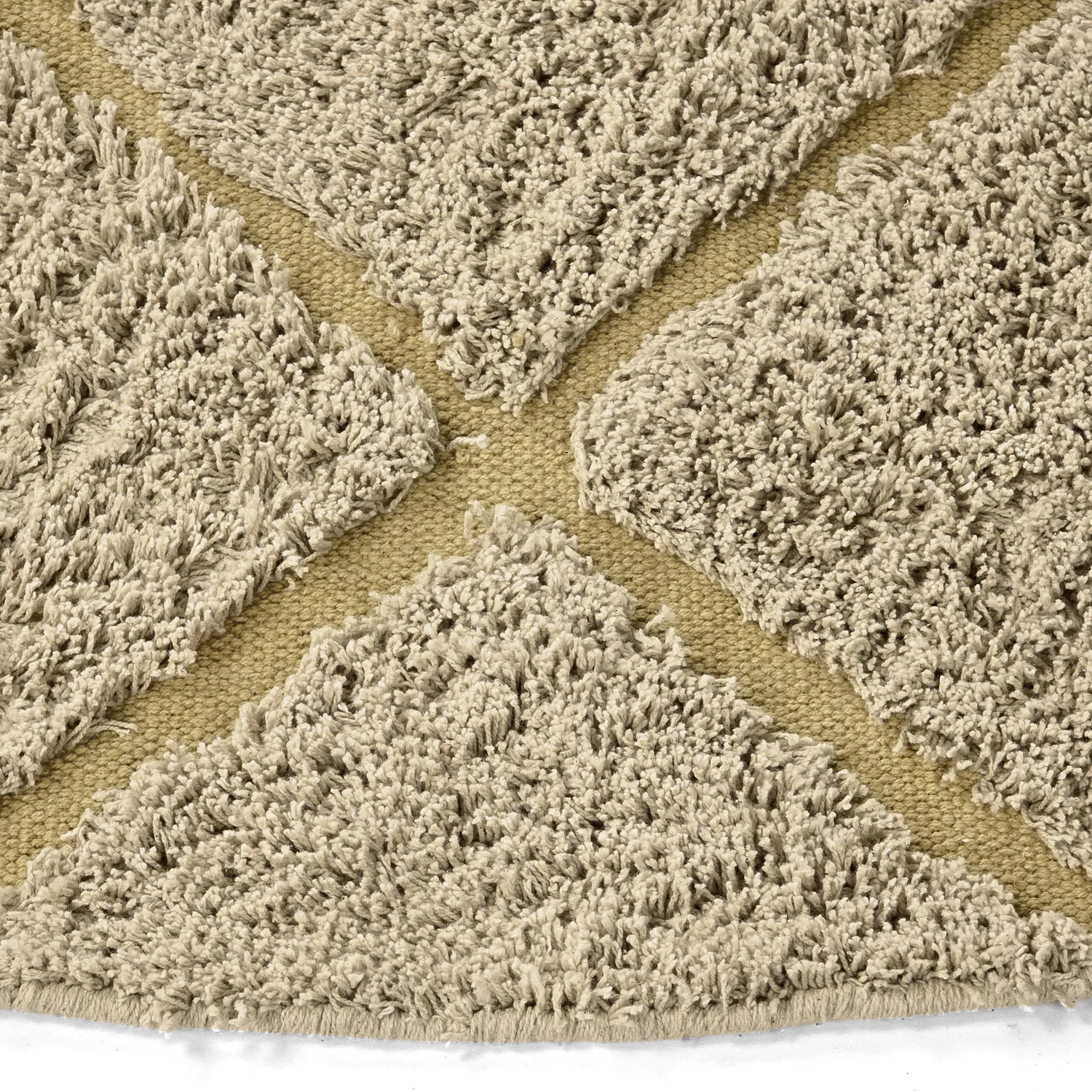 Tapis rond - Bellevue Natural Cotton Shaggy (beige/marron)