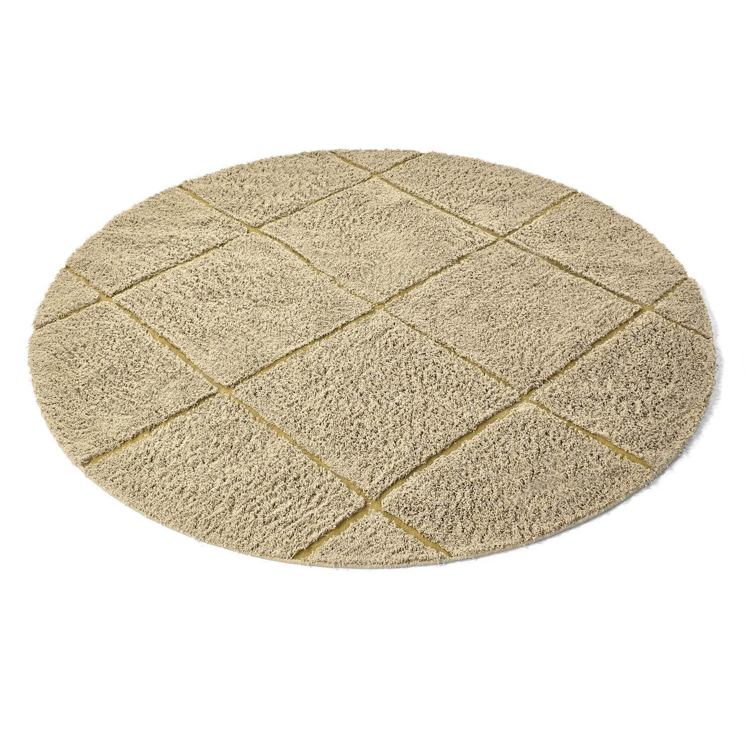 Tapis rond - Bellevue Natural Cotton Shaggy (beige/marron)