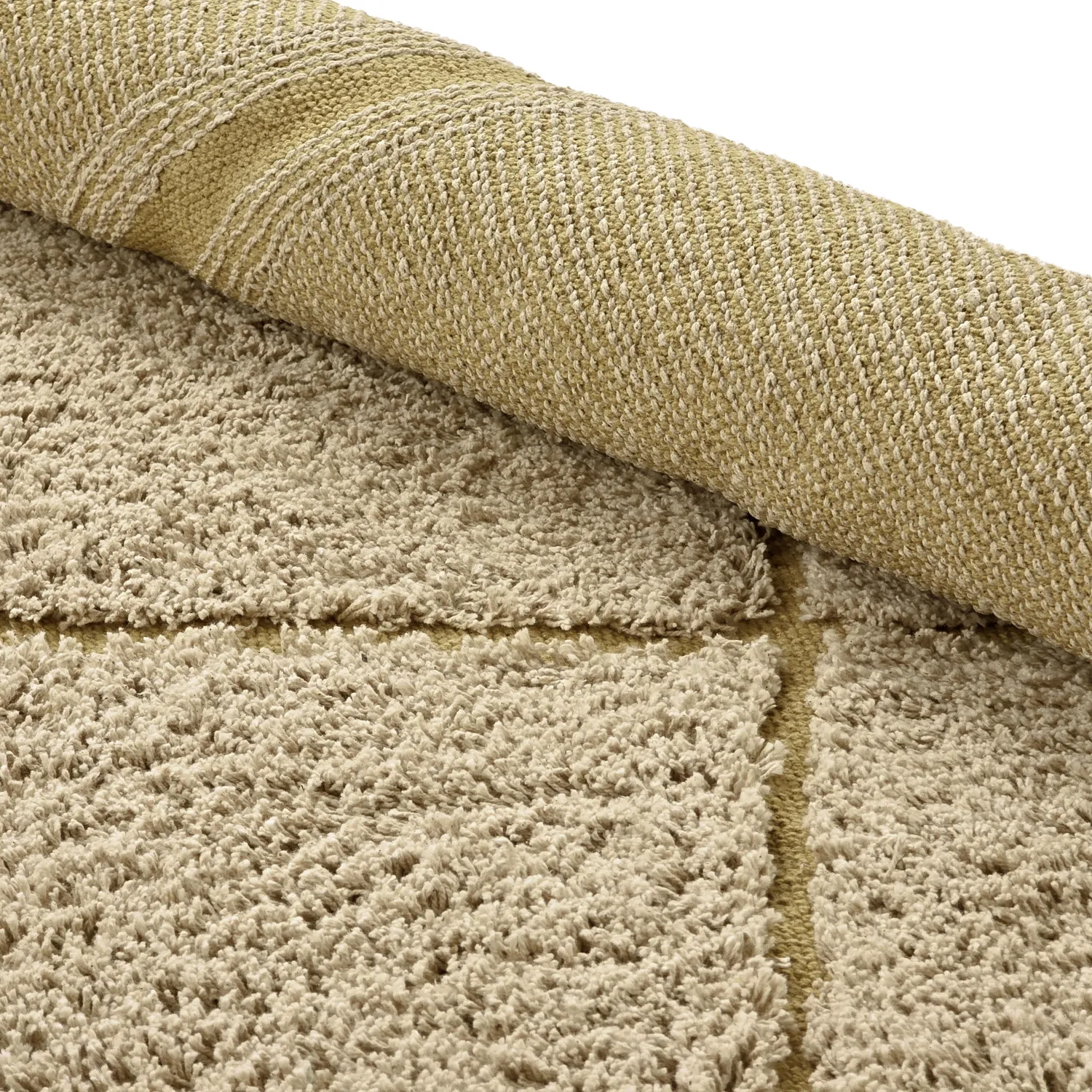 Tapis rond - Bellevue Natural Cotton Shaggy (beige/marron)