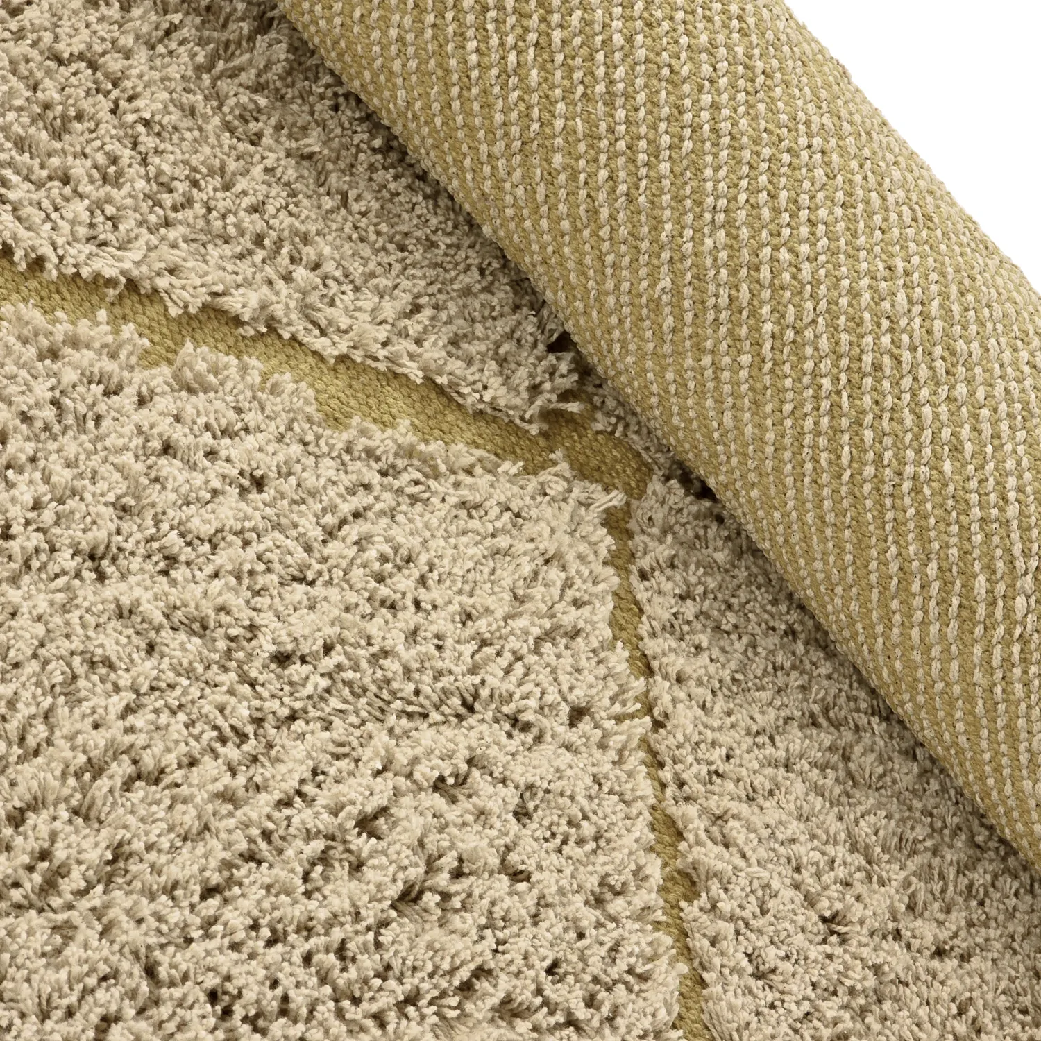 Tapis rond - Bellevue Natural Cotton Shaggy (beige/marron)