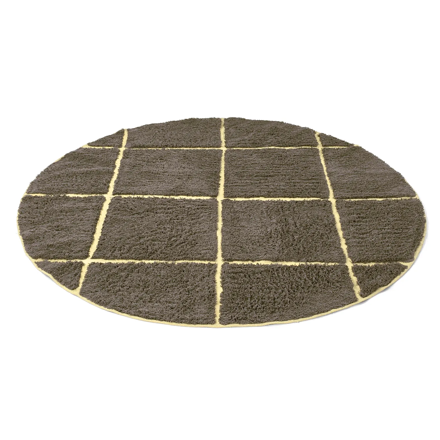 Tapis rond - Bellevue Natural Cotton Shaggy (marron/jaune)