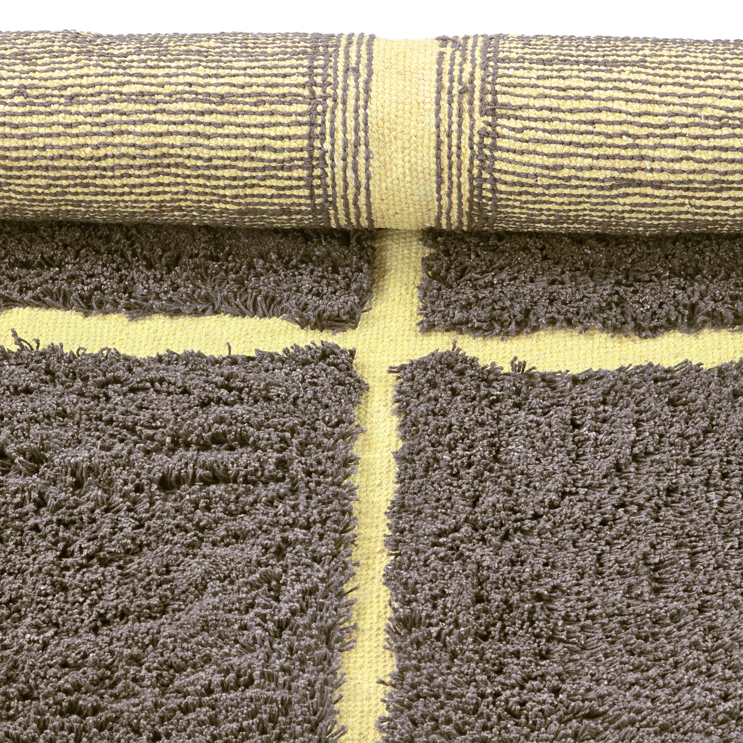 Tapis rond - Bellevue Natural Cotton Shaggy (marron/jaune)