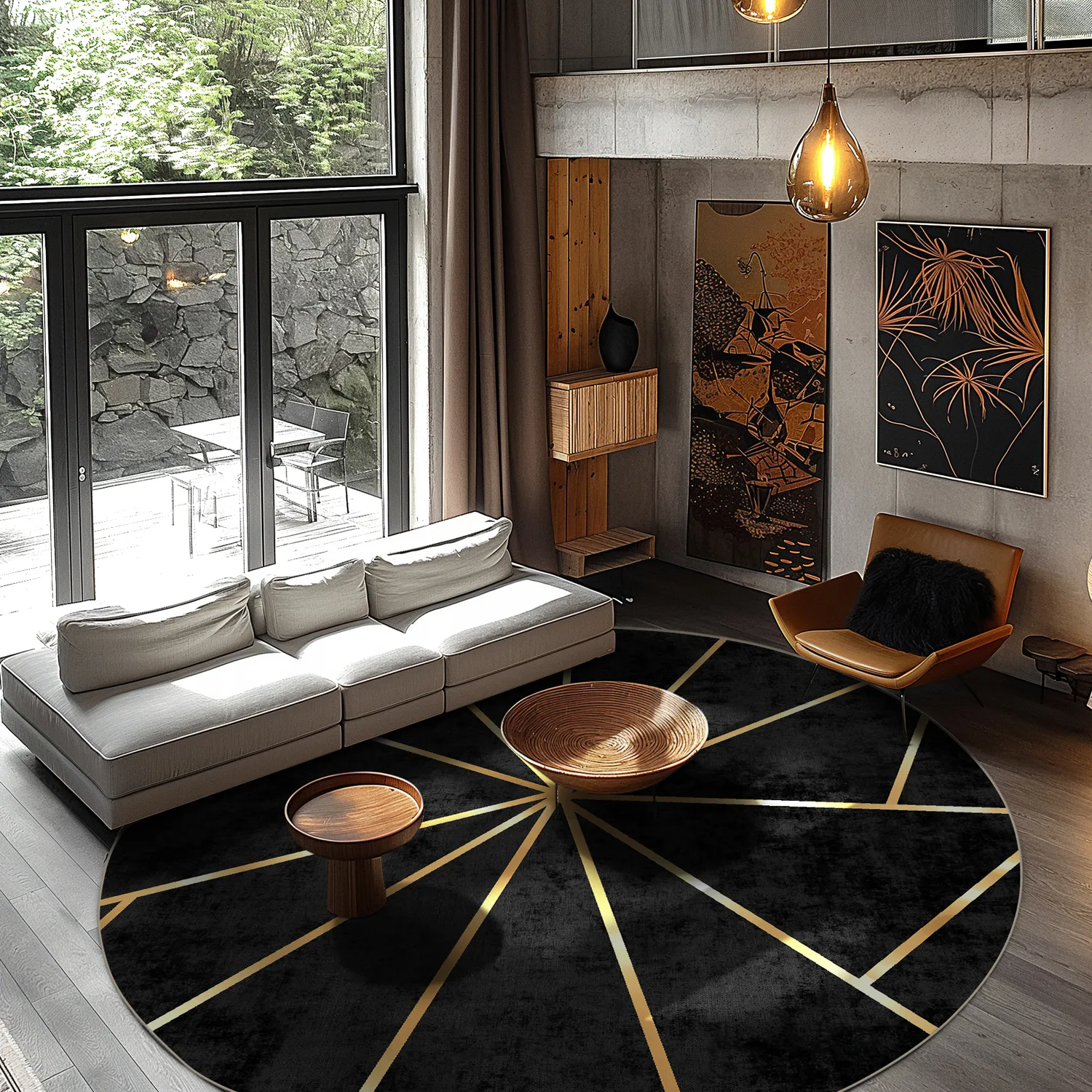 Tapis rond - Bellizzi (noir)