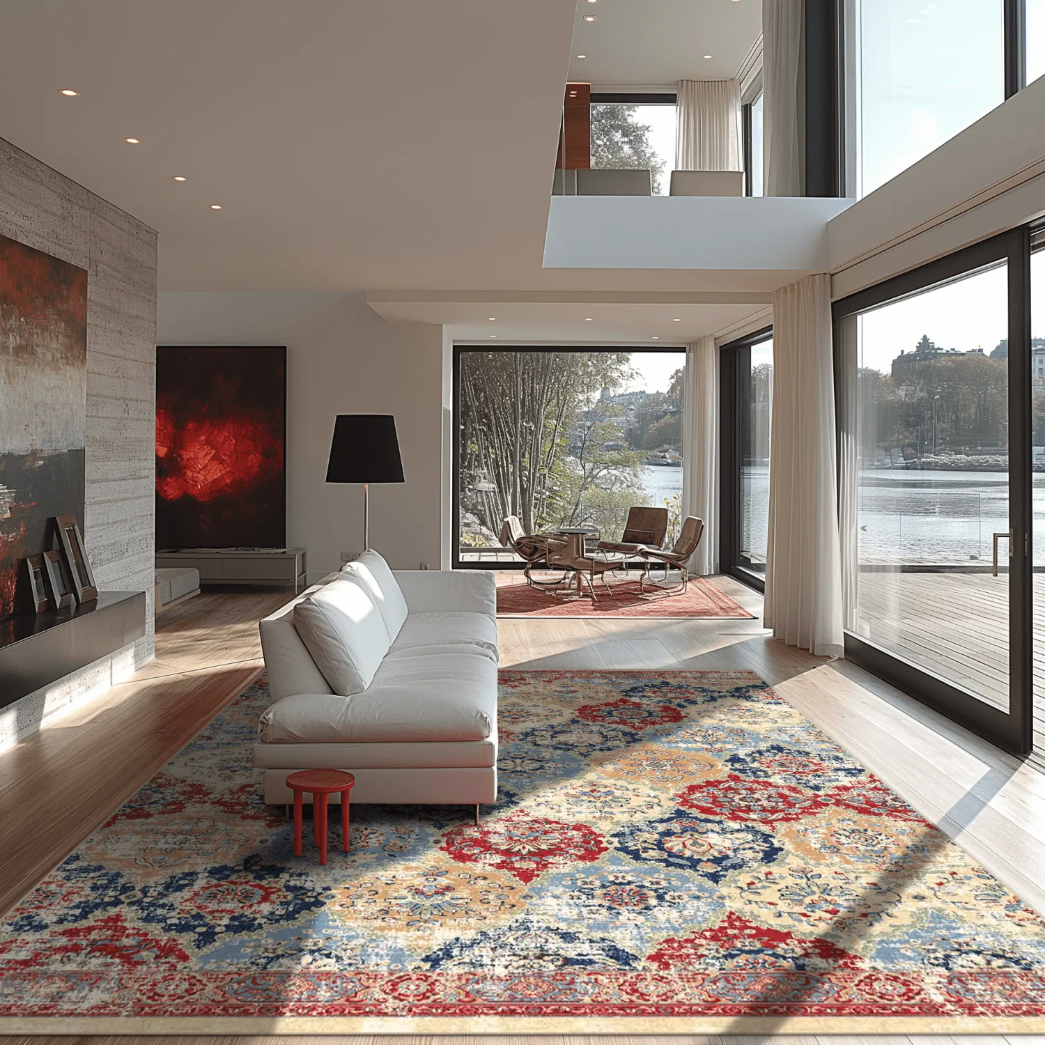 Tapis Wilton - Bohemia (rouge/multicolore)
