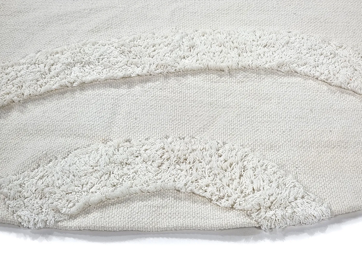 Tapis rond - Bonnie Natural Cotton Shaggy (blanc cassé)