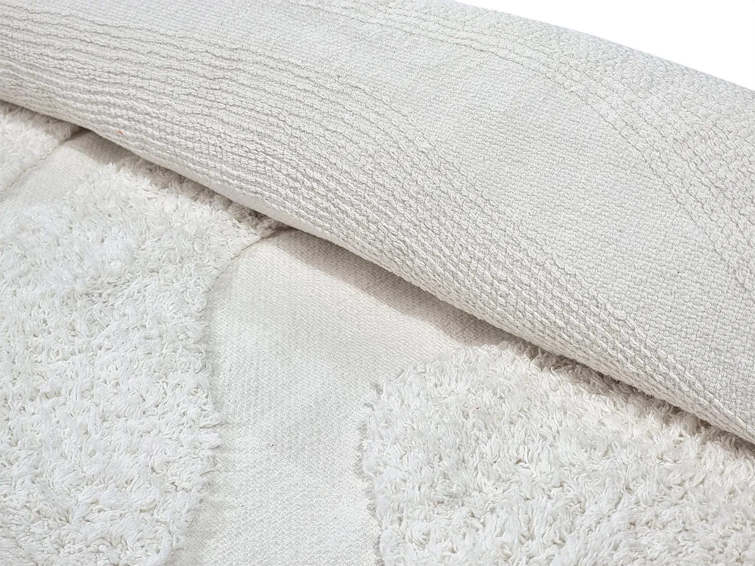 Tapis rond - Bonnie Natural Cotton Shaggy (blanc cassé)