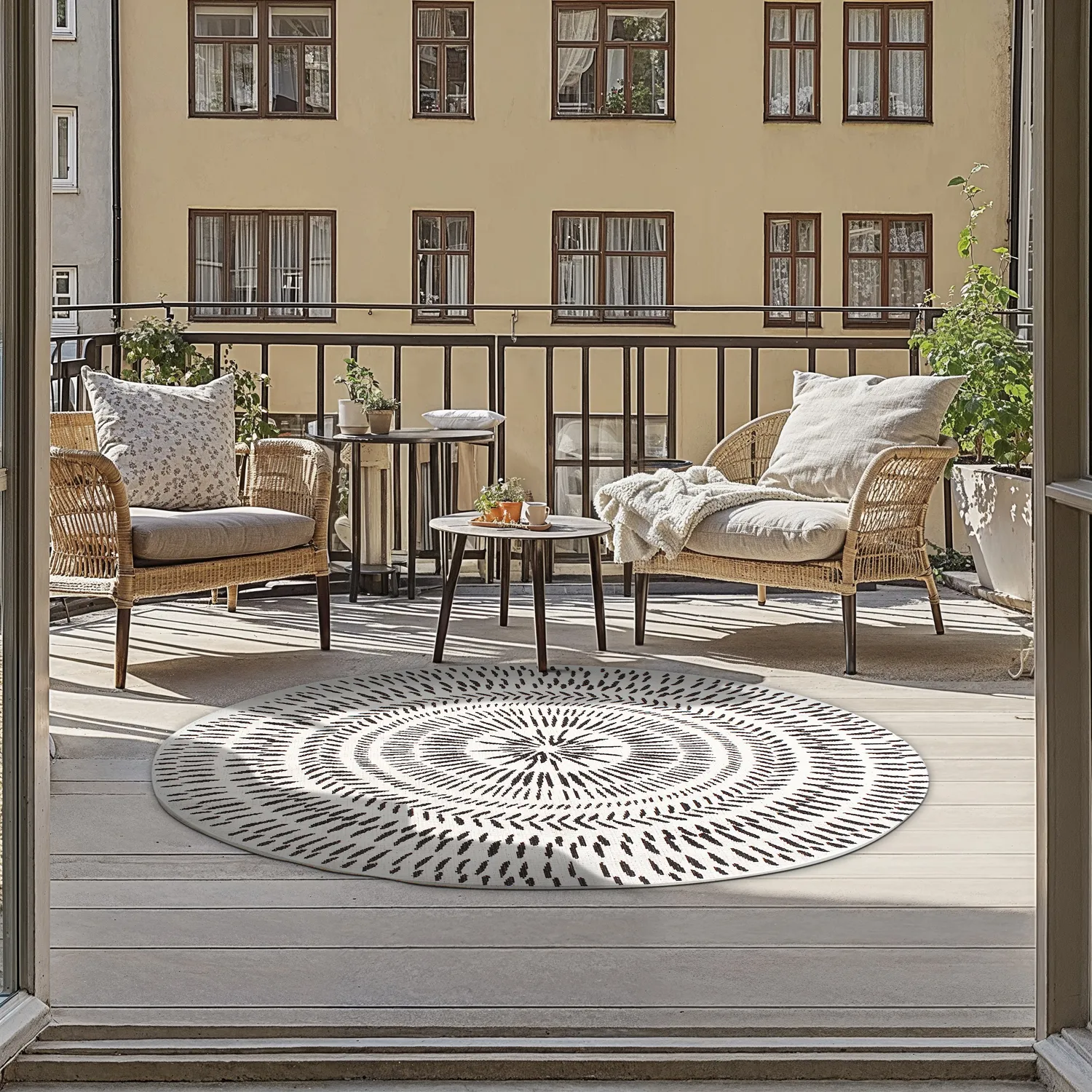 Tapis rond - Brussels Night (gris)