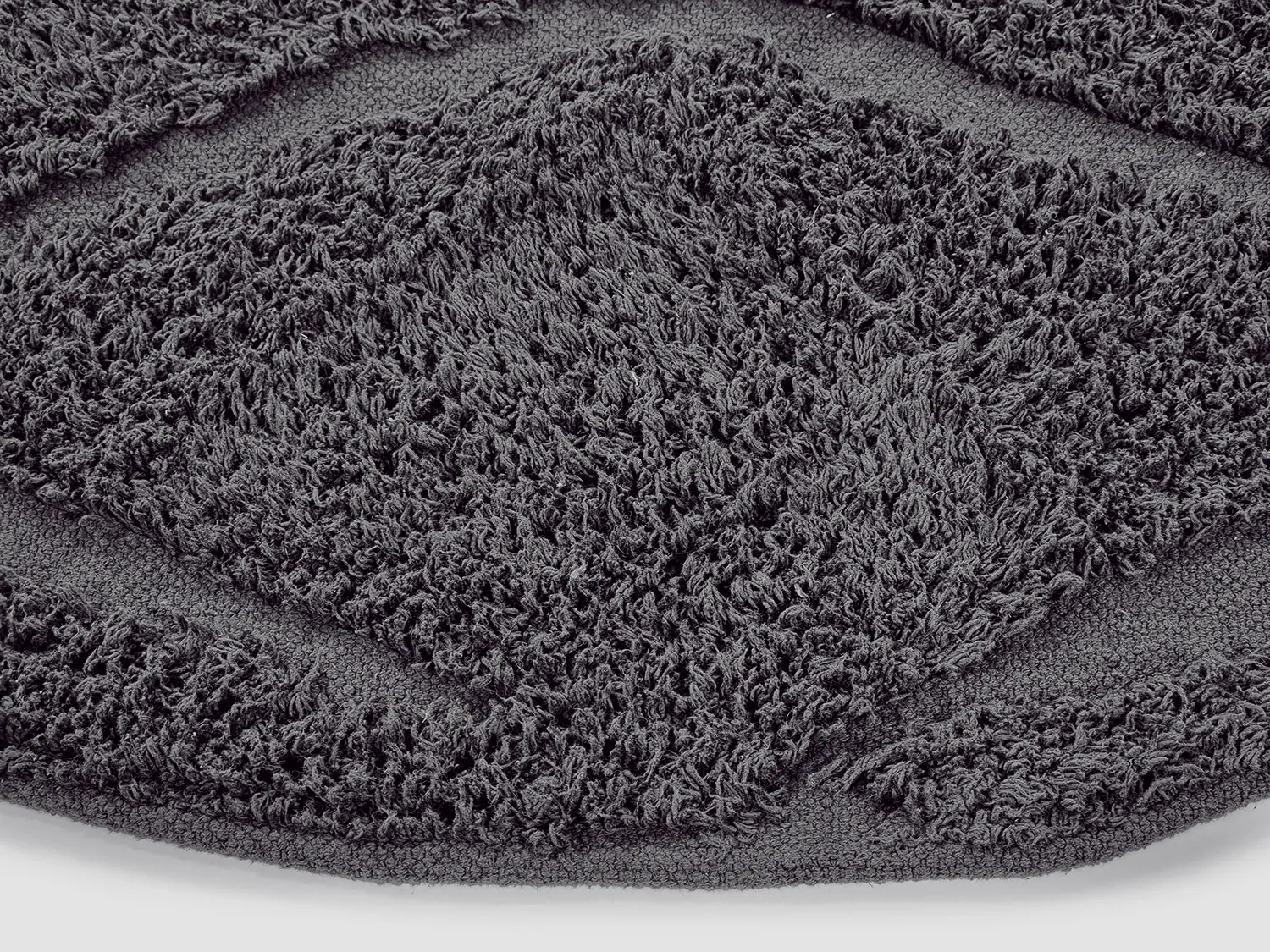 Tapis rond - Brynn Natural Cotton Shaggy (noir)