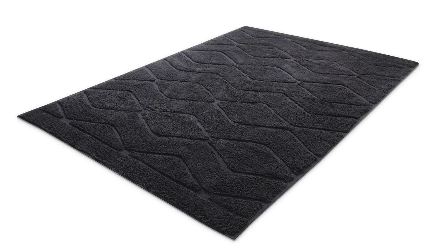 Tapis shaggy - Brynn Natural Cotton Shaggy (noir)