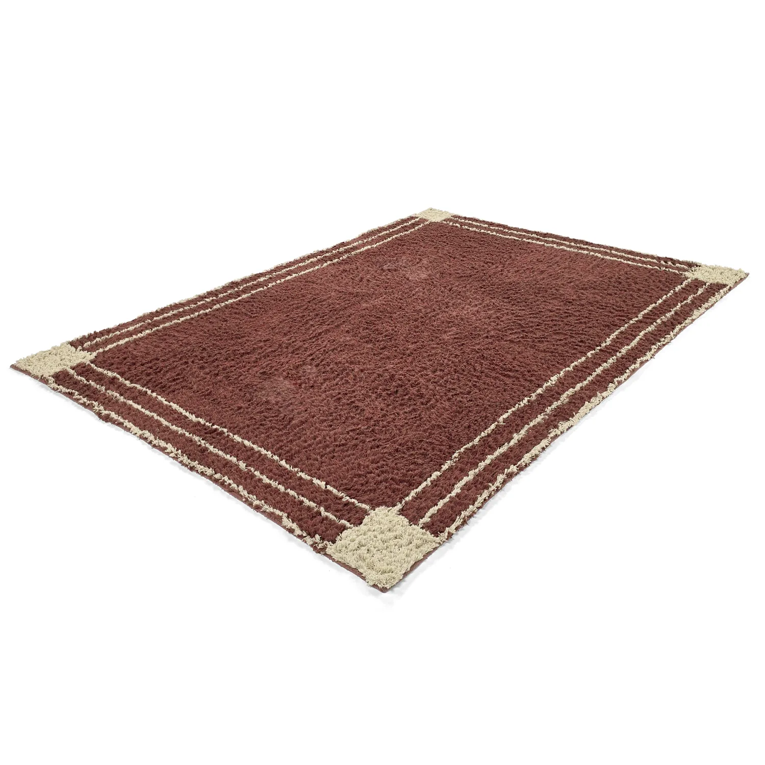 Tapis shaggy - Cataya Natural Cotton Shaggy (marron/beige)