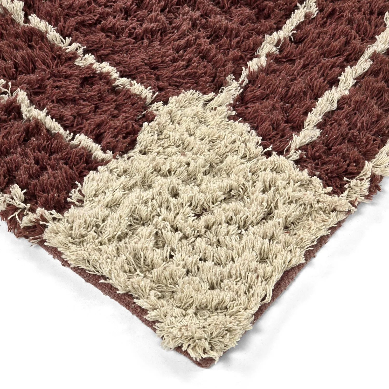 Tapis shaggy - Cataya Natural Cotton Shaggy (marron/beige)