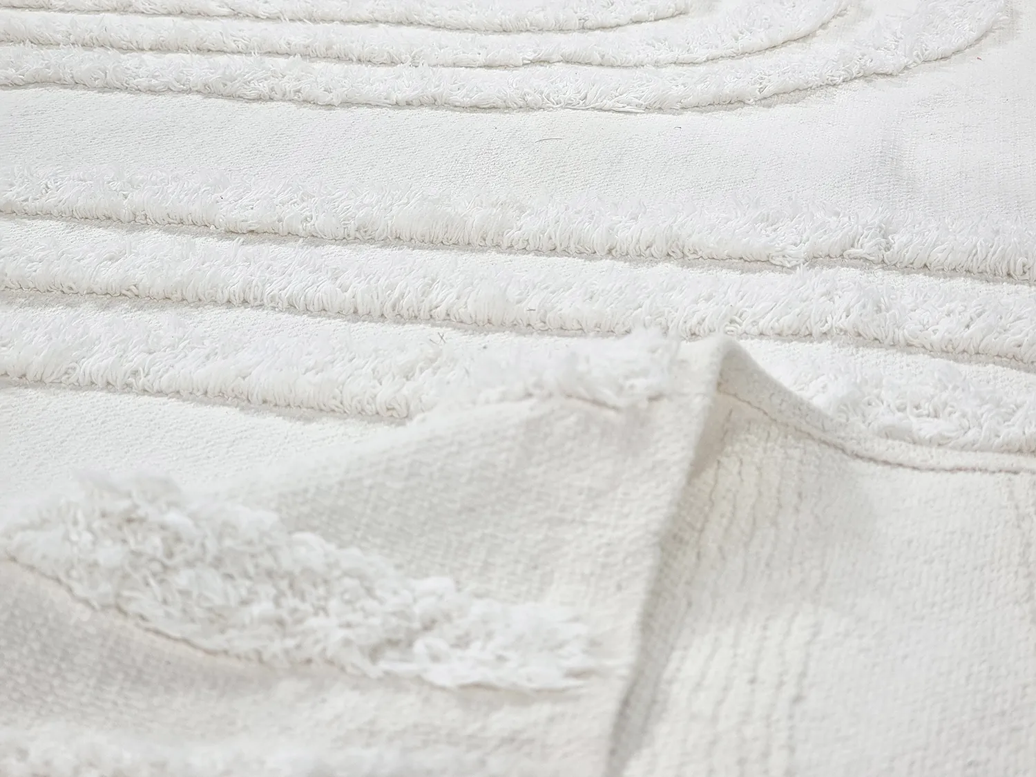 Tapis à poils longs - Como Natural Cotton Shaggy (blanc cassé)