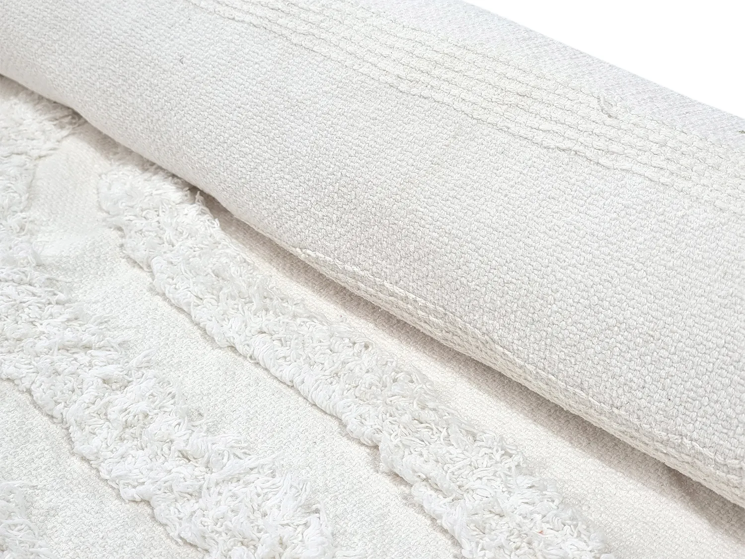 Tapis à poils longs - Como Natural Cotton Shaggy (blanc cassé)