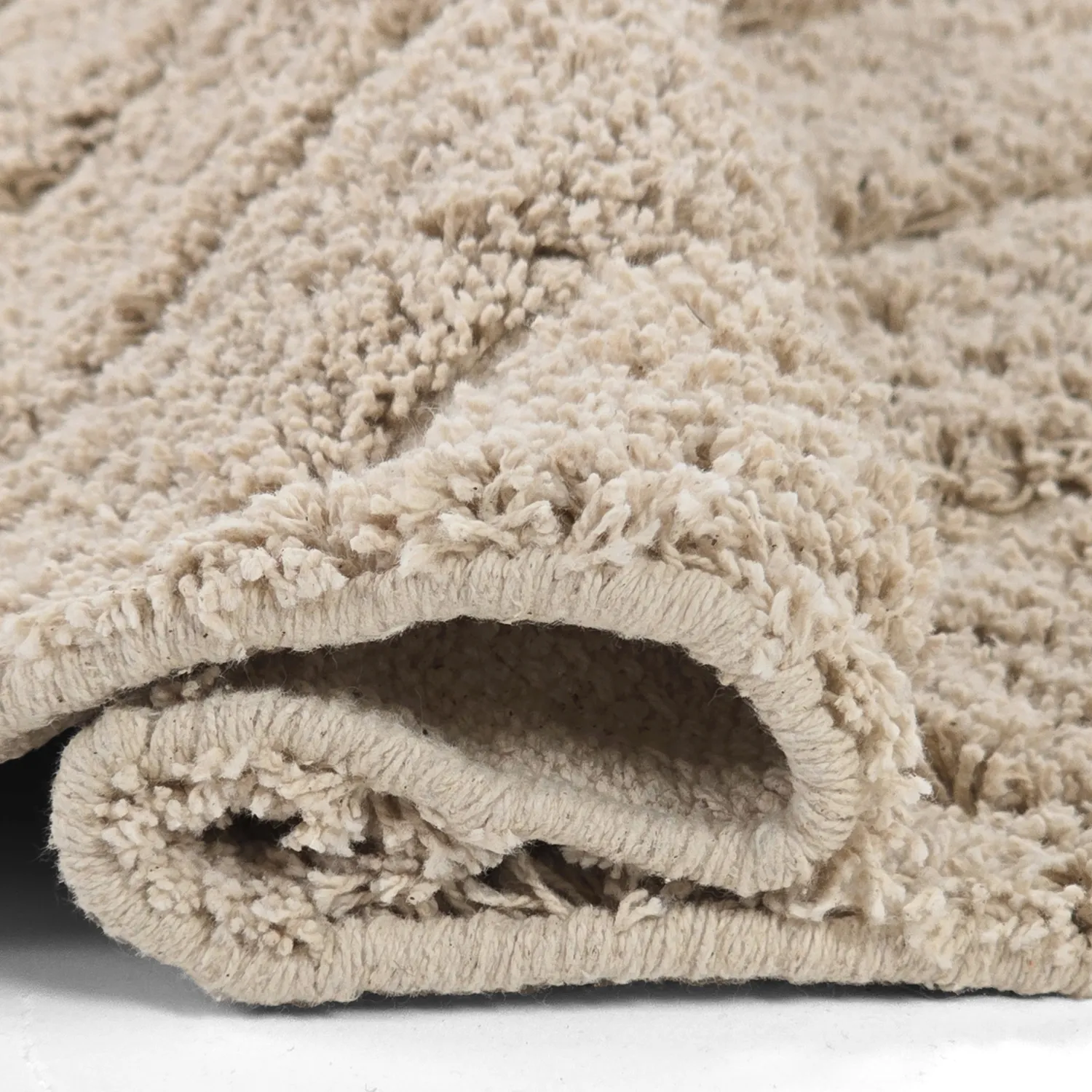 Tapis rond - Conara Natural Cotton Shaggy (beige)
