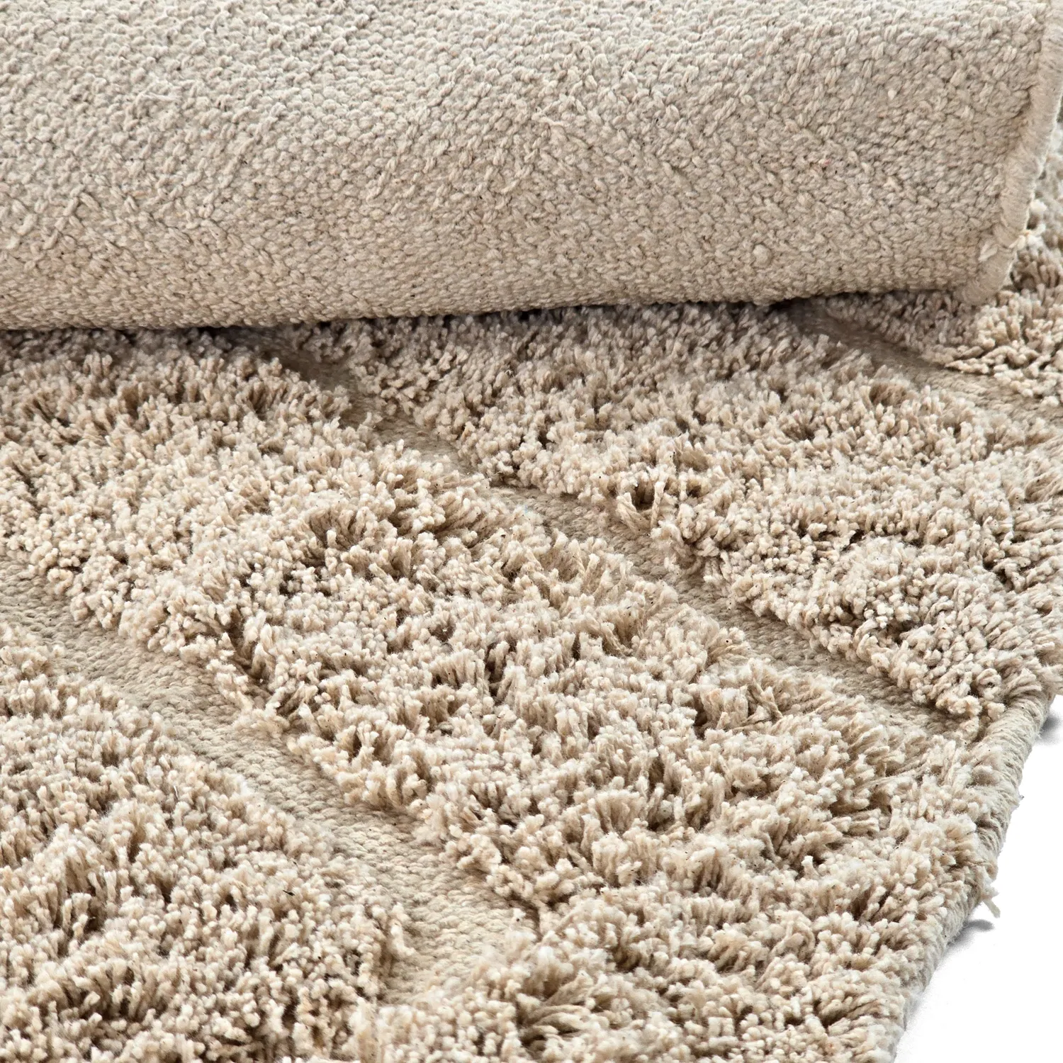 Tapis rond - Conara Natural Cotton Shaggy (beige)