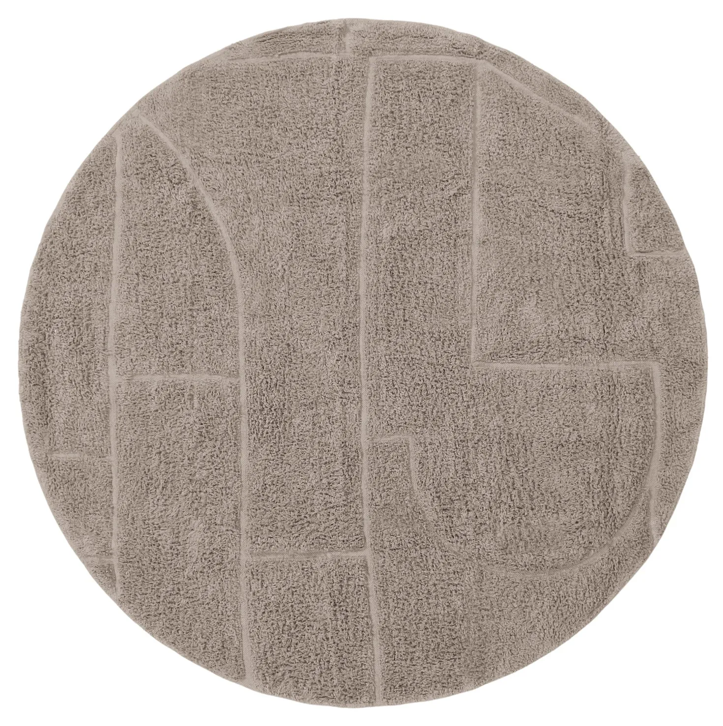 Tapis rond - Cremona Natural Cotton Shaggy (taupe)