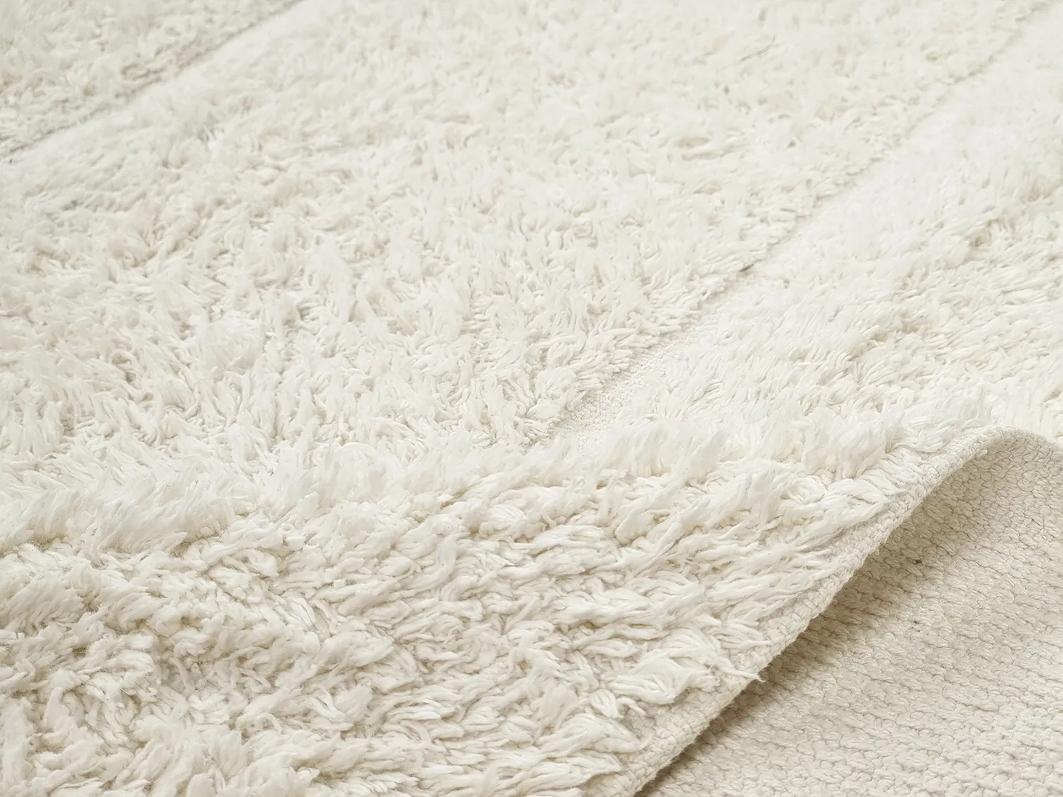 Tapis rond - Cremona Natural Cotton Shaggy (blanc cassé)