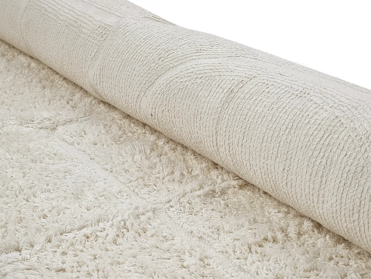 Tapis rond - Cremona Natural Cotton Shaggy (blanc cassé)
