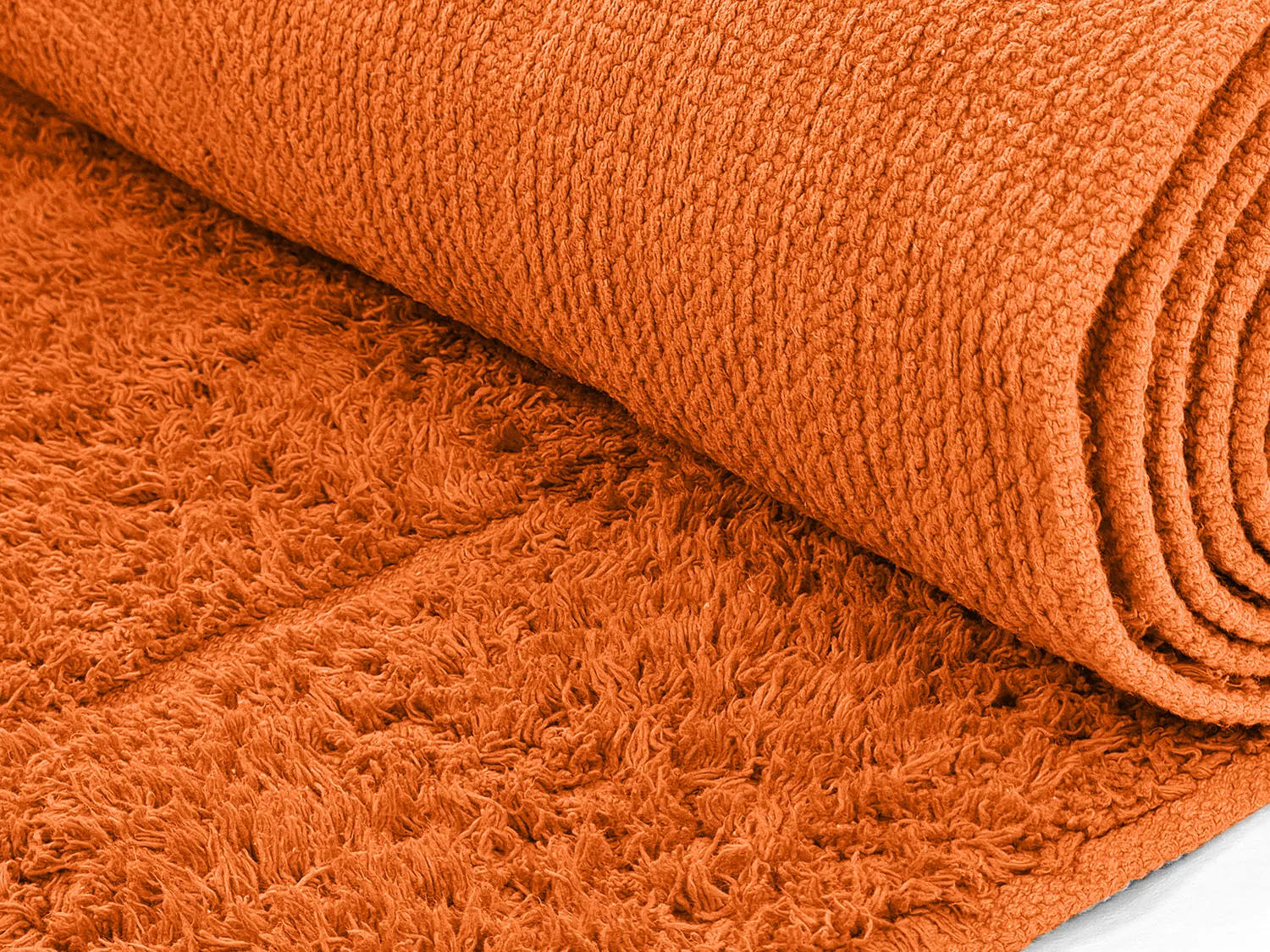 Tapis rond - Cremona Natural Cotton Shaggy (orange)
