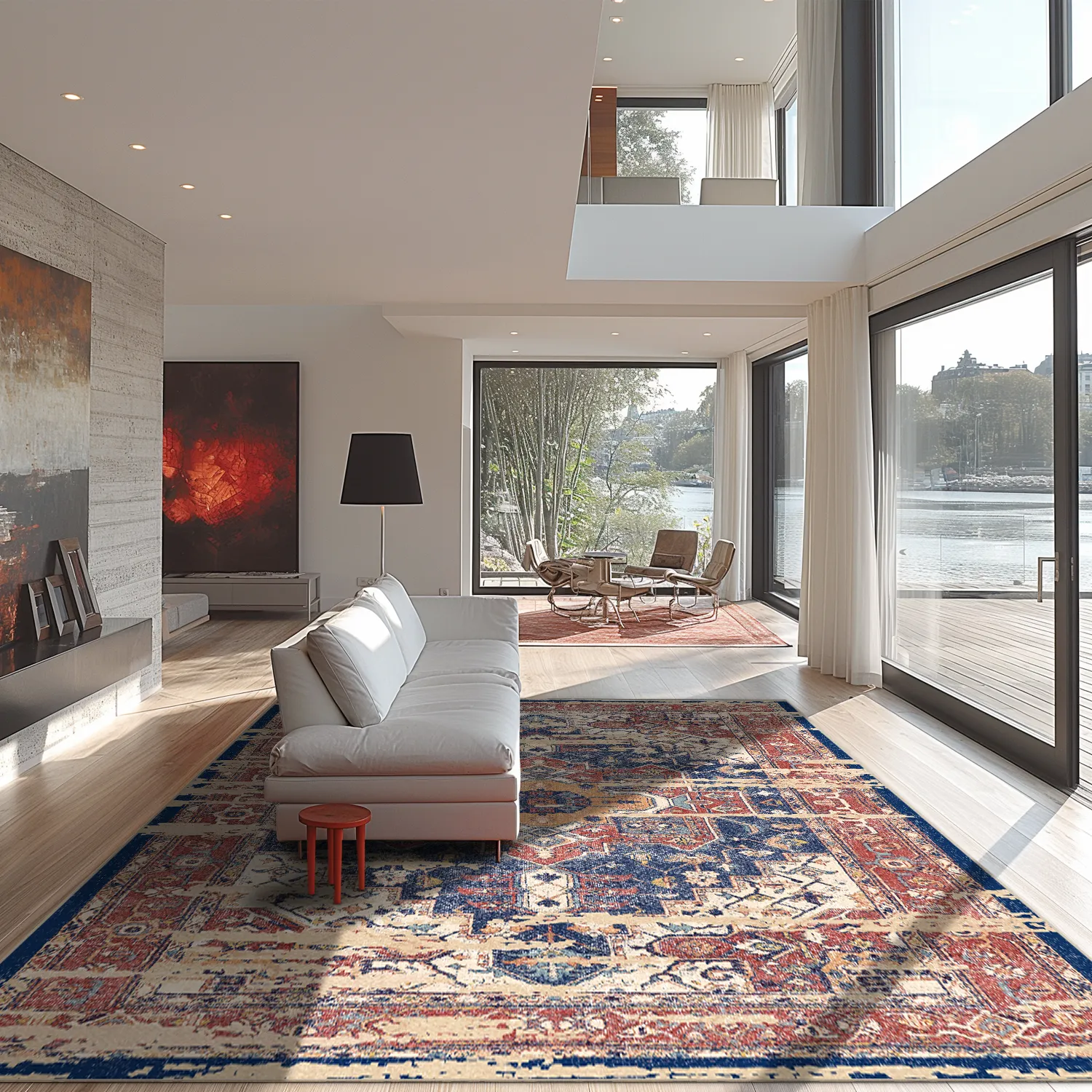 Tapis Wilton - Darnah (rouge/multicolore)