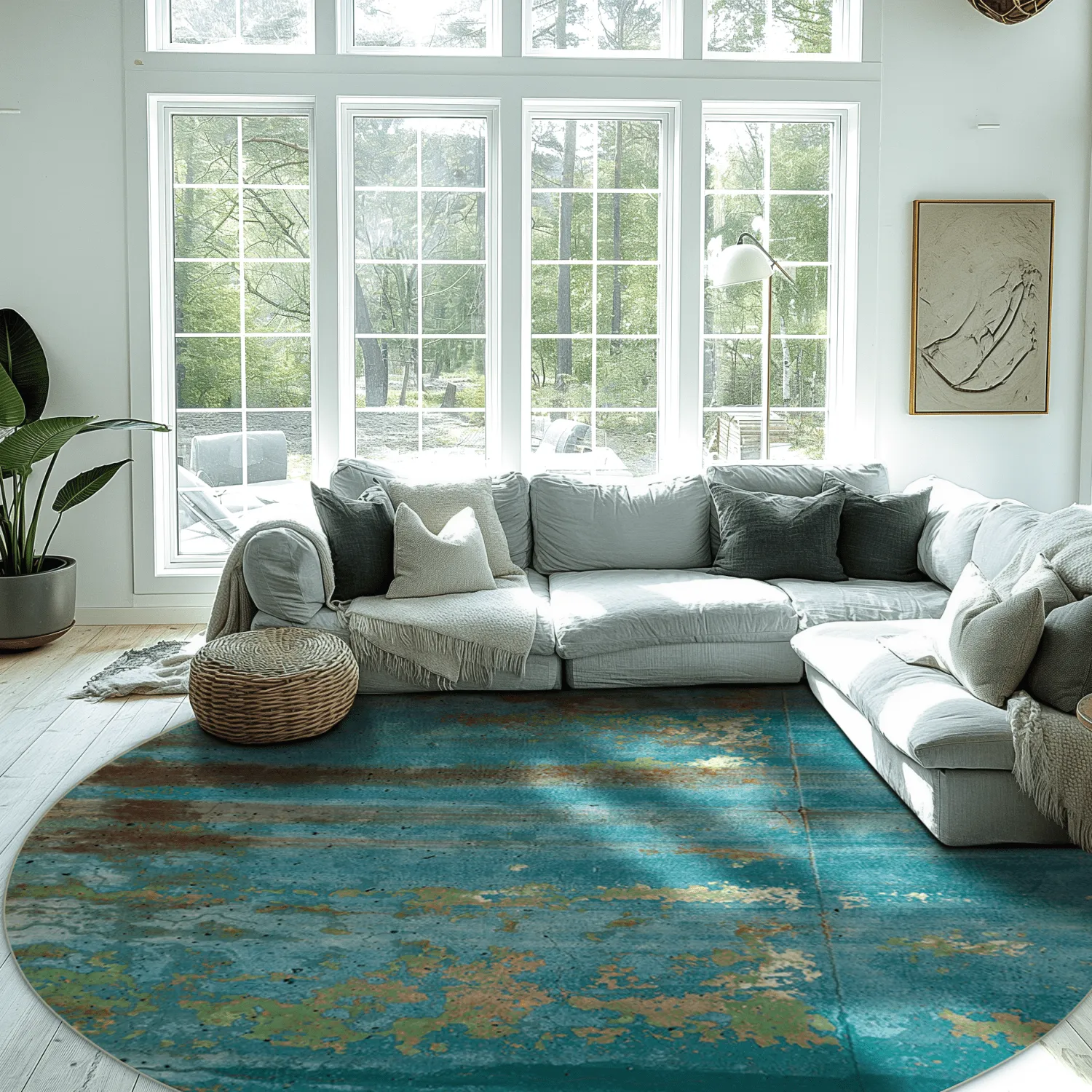 Tapis rond - Domont (turquoise)