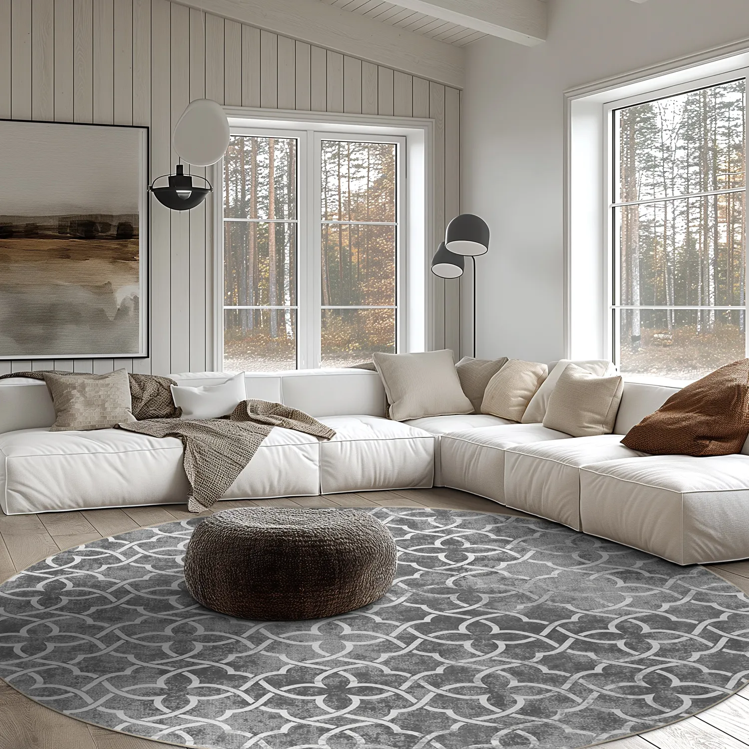 Tapis rond - Draham (gris)