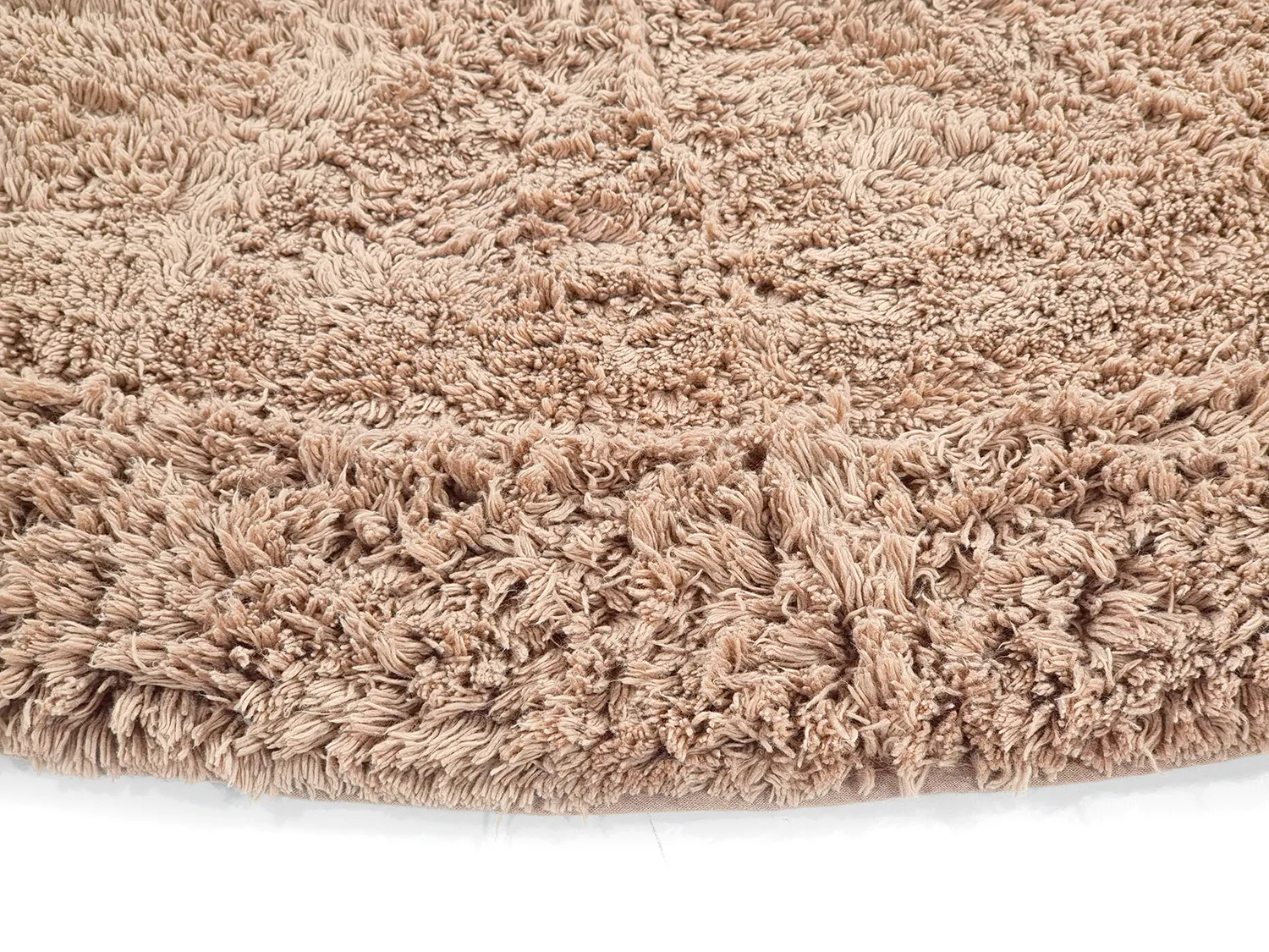 Tapis rond - Ebba Natural Cotton Shaggy (marron)