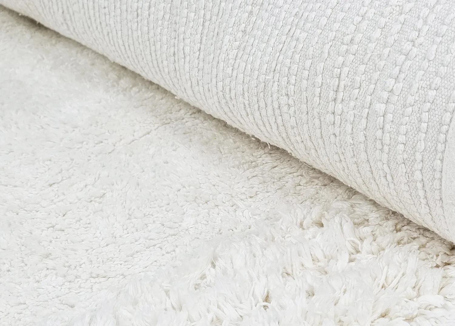 Tapis rond - Ebba Natural Cotton Shaggy (blanc cassé)