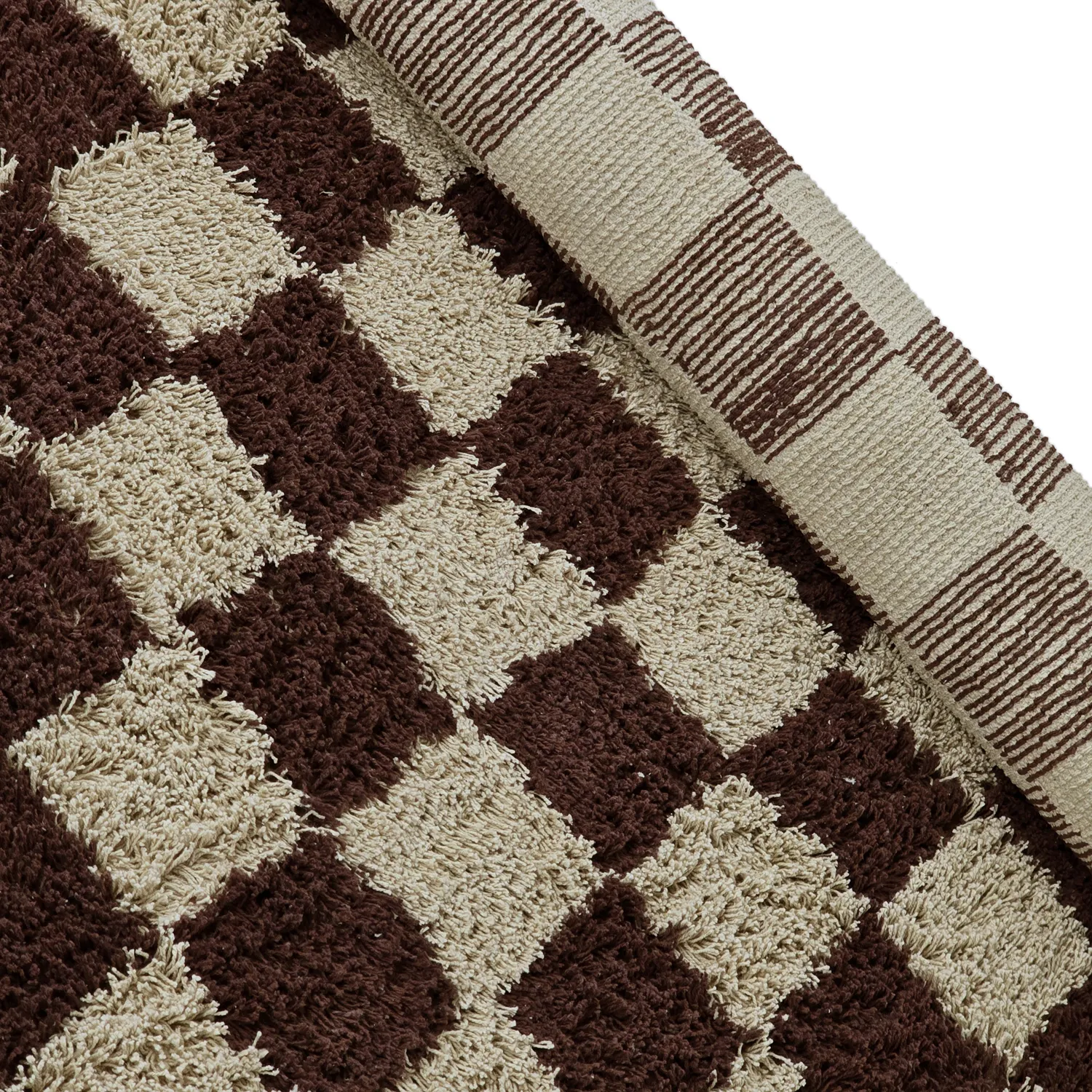 Tapis à poils longs - Elsey Natural Cotton Shaggy (beige/marron)