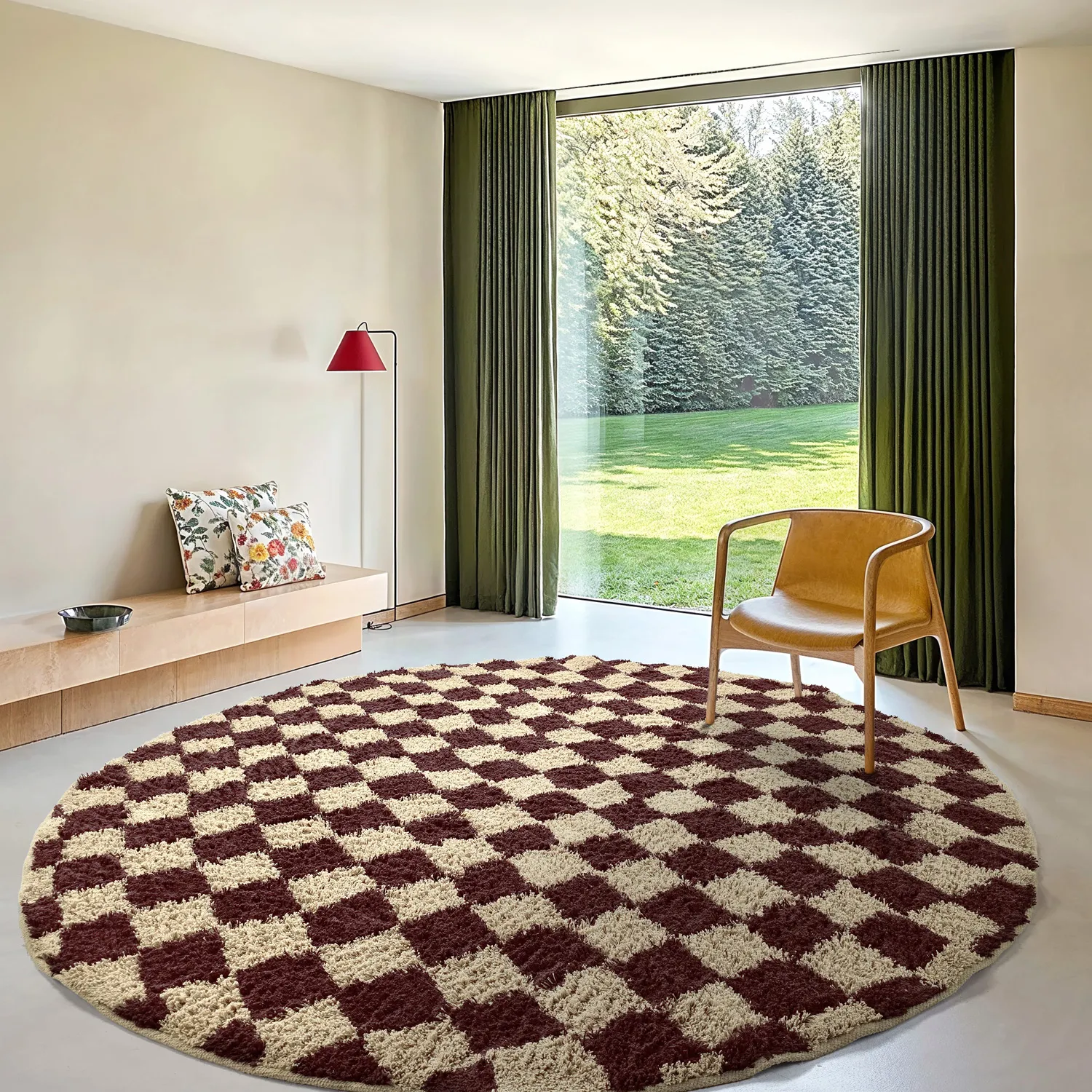 Tapis rond - Elsey Natural Cotton Shaggy (beige/marron)