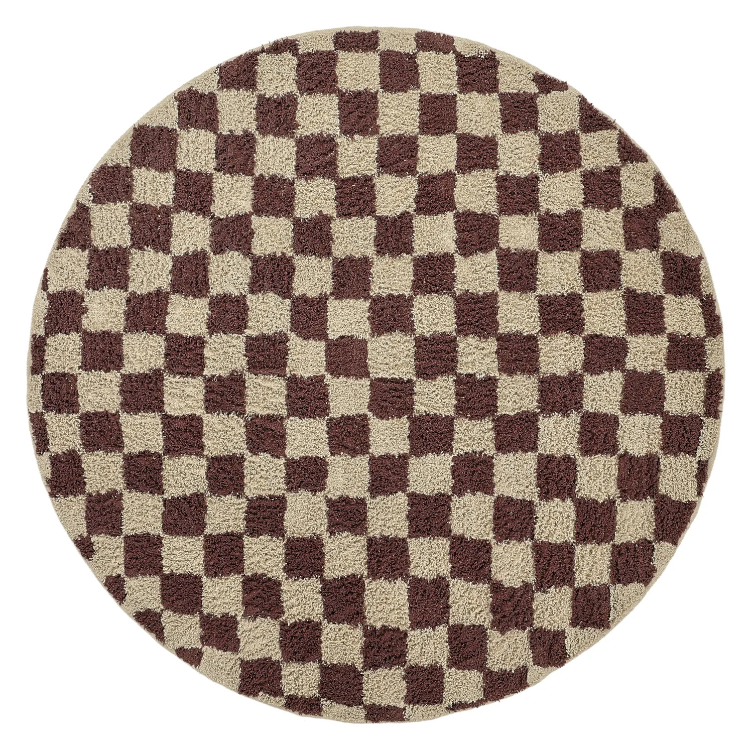Tapis rond - Elsey Natural Cotton Shaggy (beige/marron)
