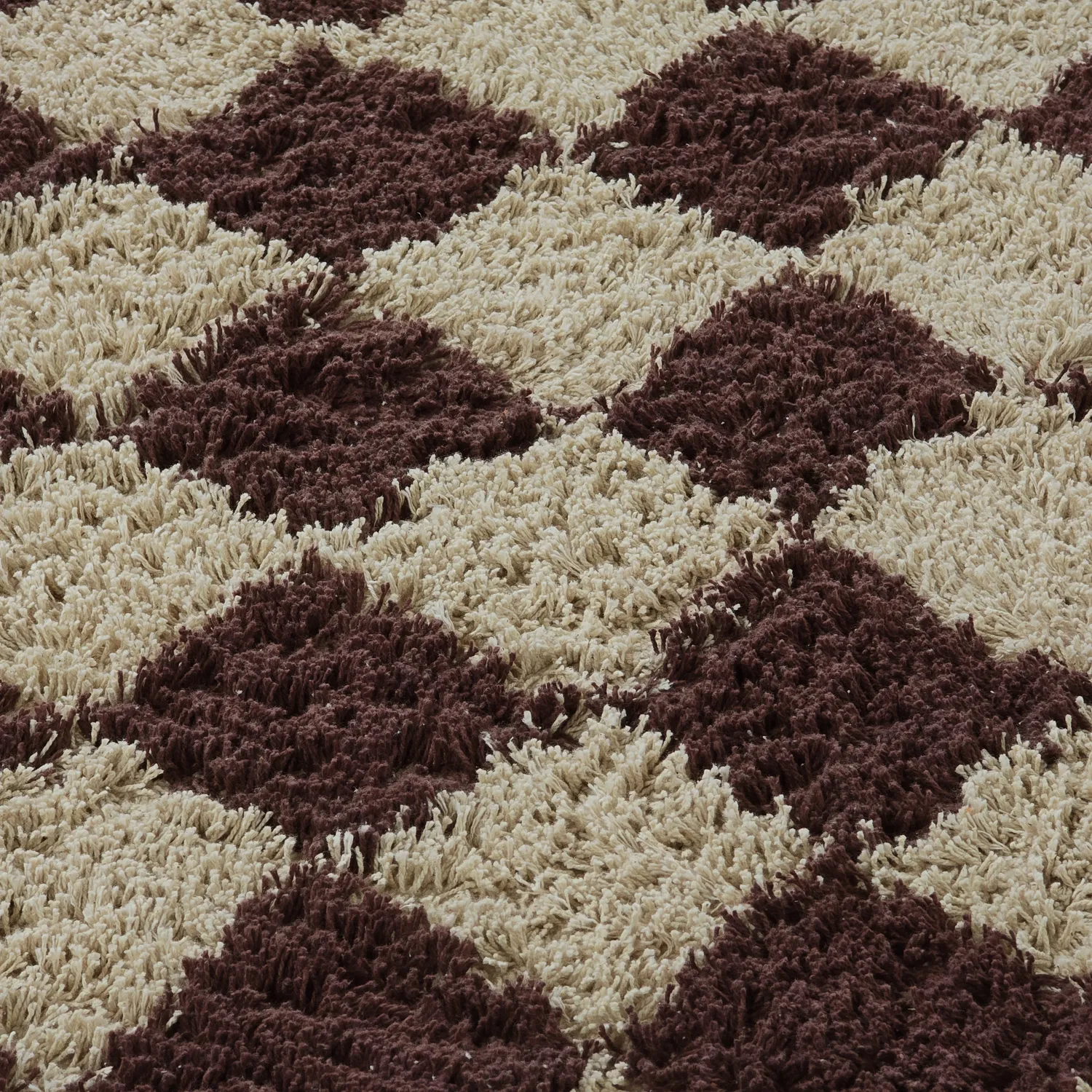 Tapis rond - Elsey Natural Cotton Shaggy (beige/marron)