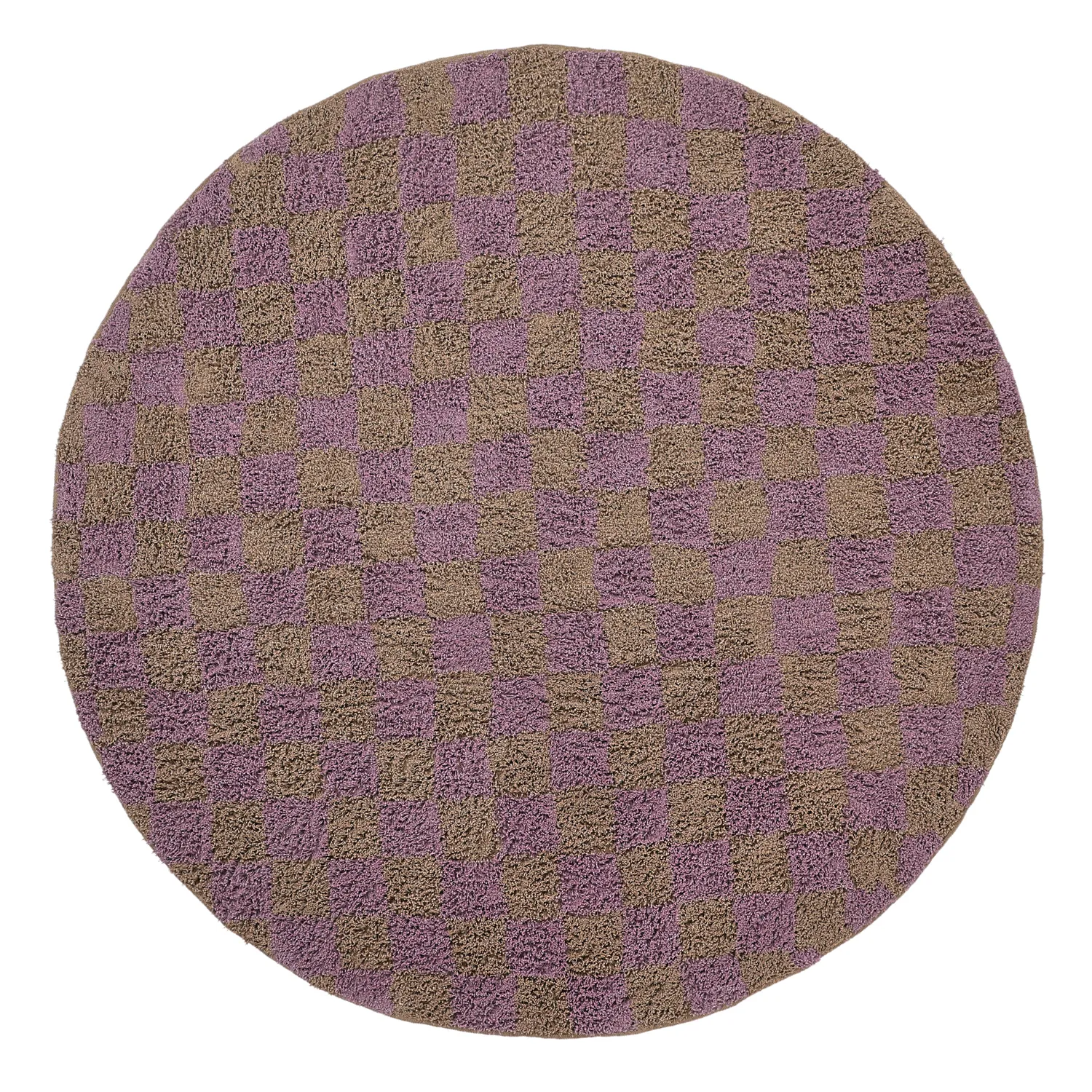 Tapis rond - Elsey Natural Cotton Shaggy (marron/violet)