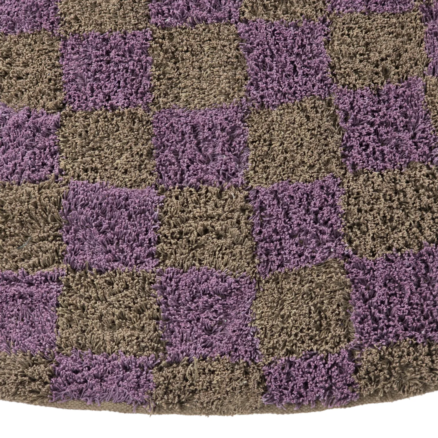 Tapis rond - Elsey Natural Cotton Shaggy (marron/violet)