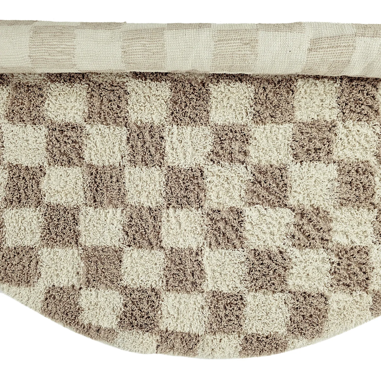 Tapis rond - Elsey Natural Cotton Shaggy (crème/sable)