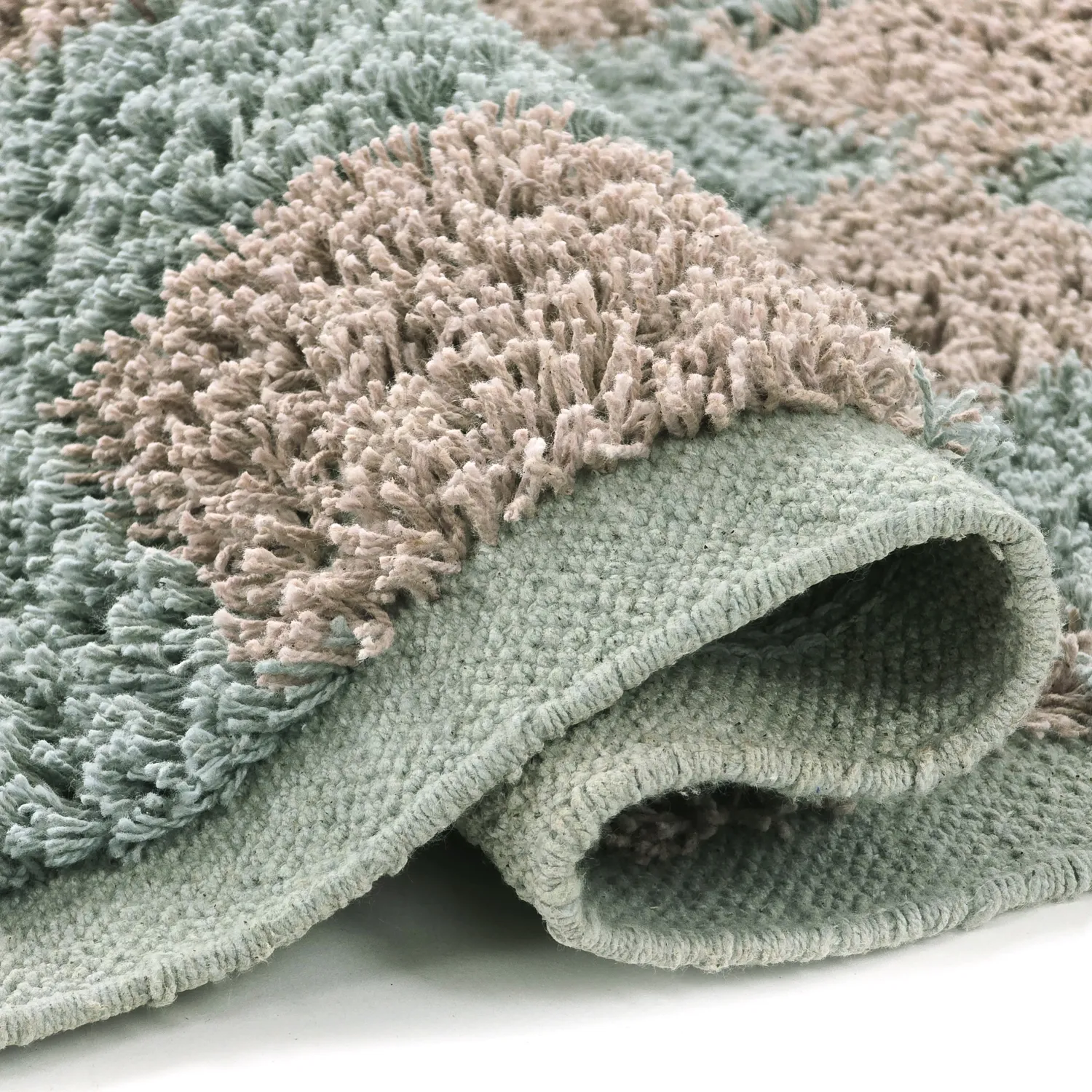 Tapis à poils longs - Elsey Natural Cotton Shaggy (siva/roza)