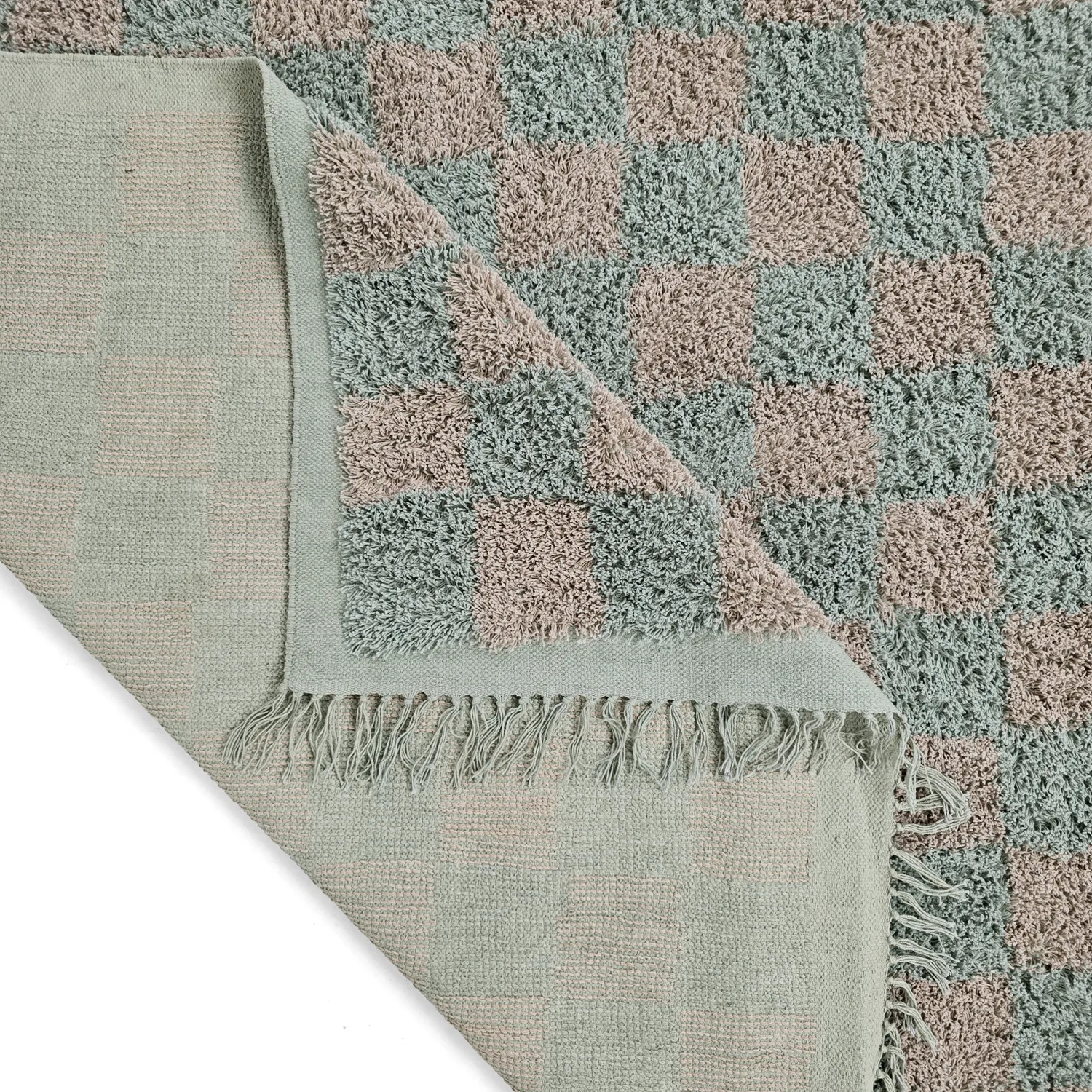 Tapis à poils longs - Elsey Natural Cotton Shaggy (siva/roza)
