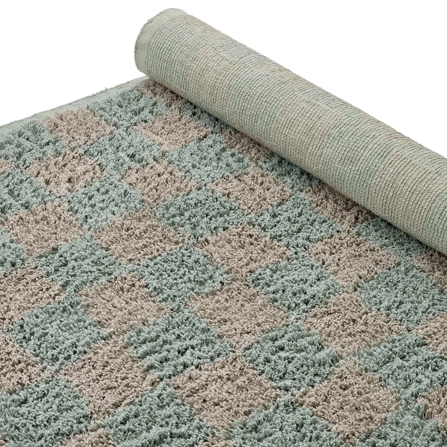 Tapis à poils longs - Elsey Natural Cotton Shaggy (siva/roza)