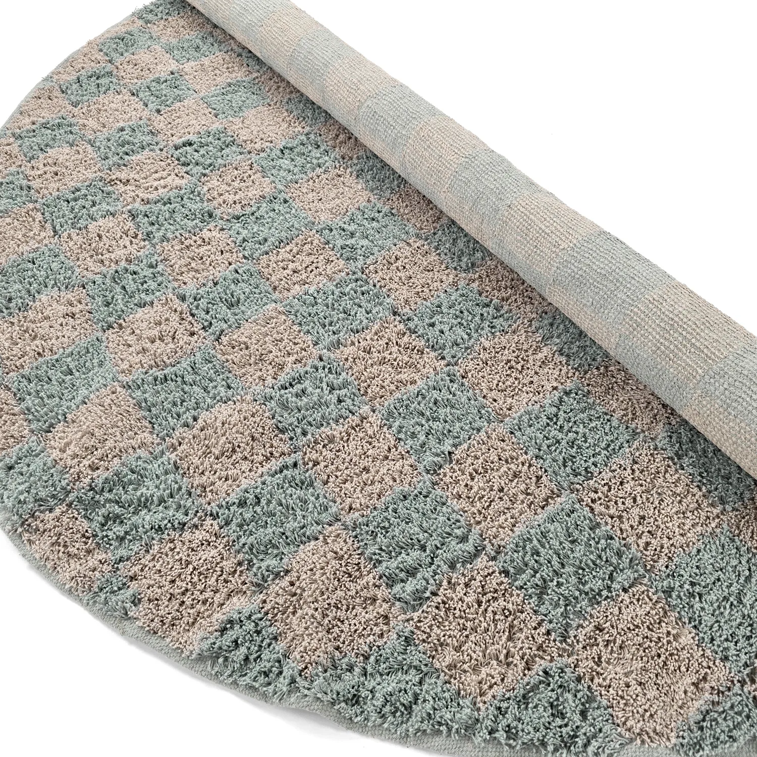 Tapis rond - Elsey Natural Cotton Shaggy (siva/roza)