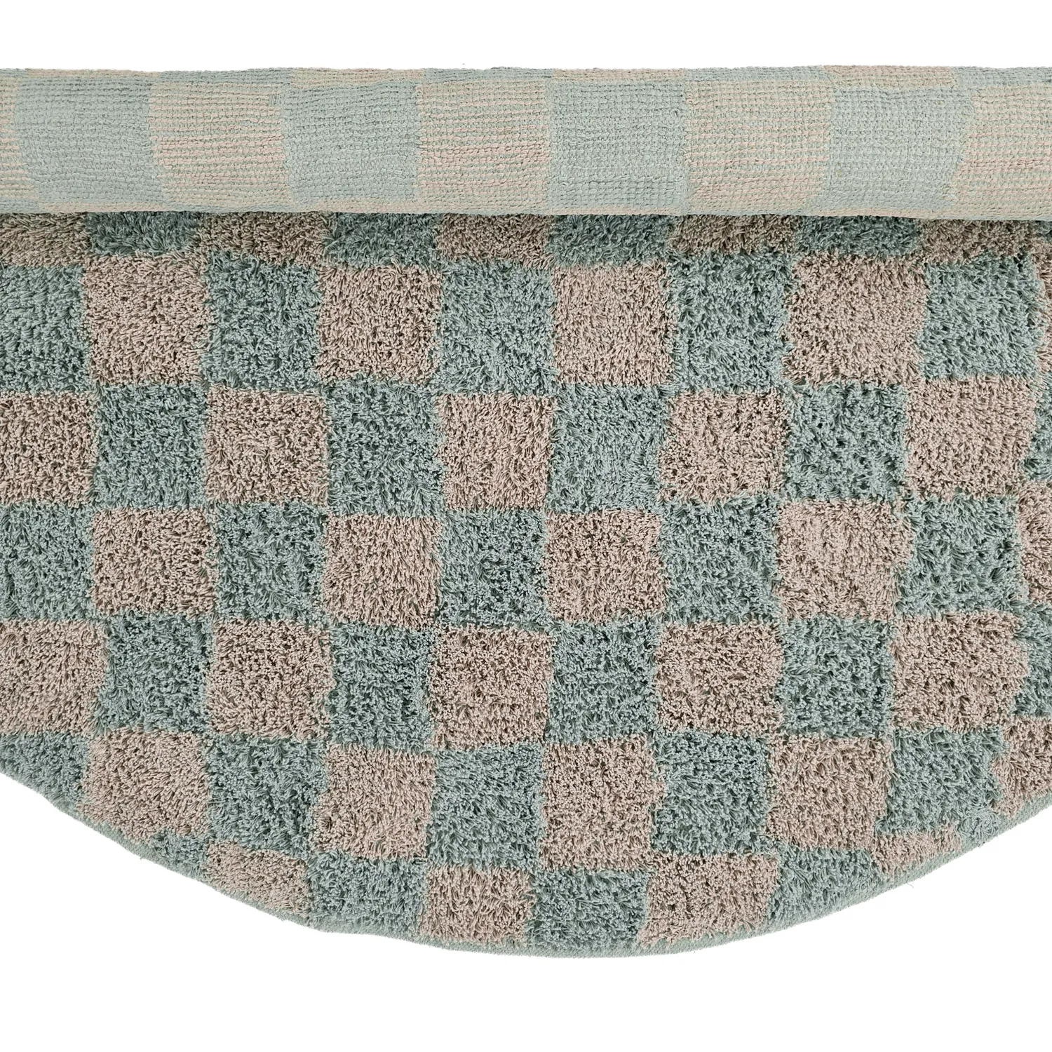 Tapis rond - Elsey Natural Cotton Shaggy (siva/roza)