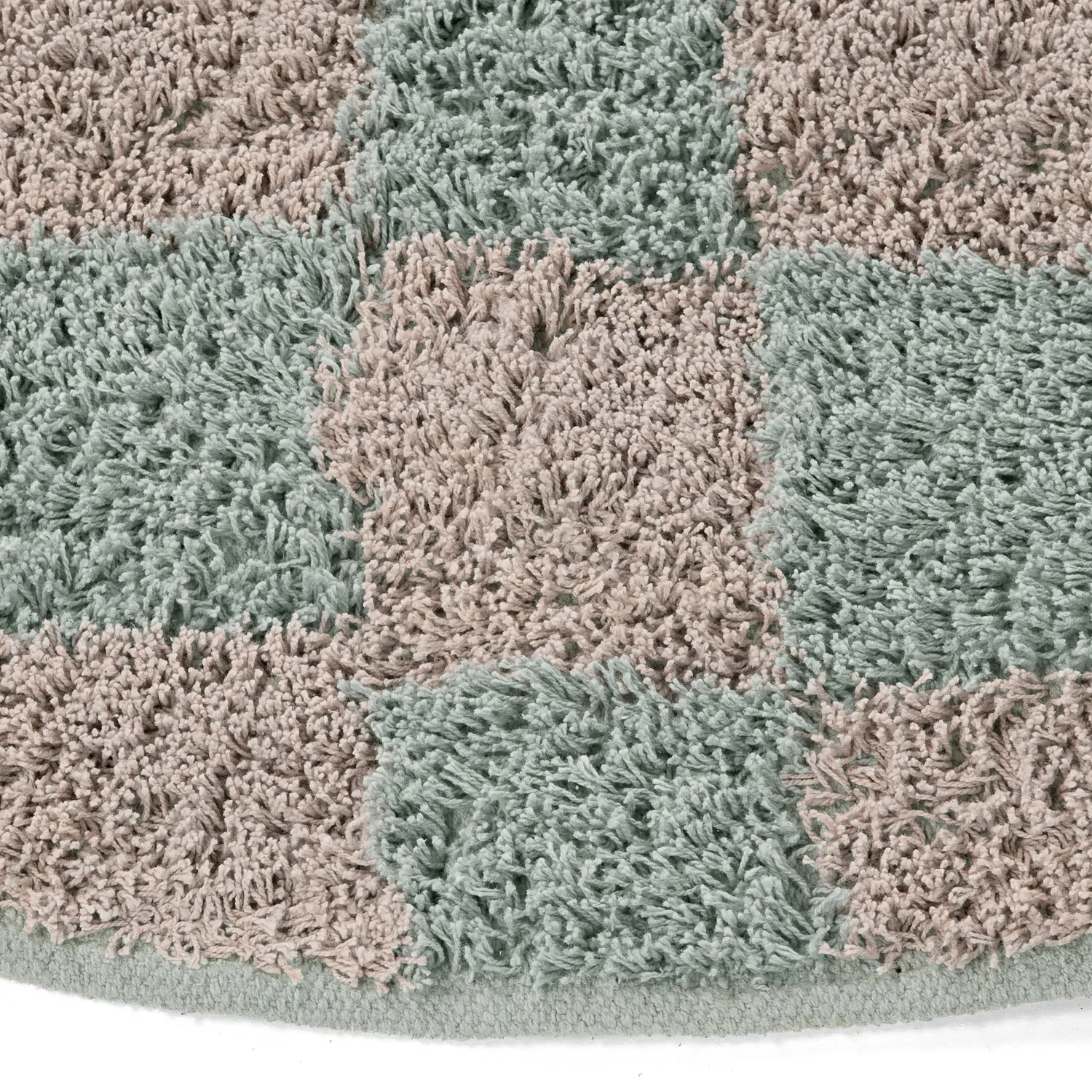 Tapis rond - Elsey Natural Cotton Shaggy (siva/roza)