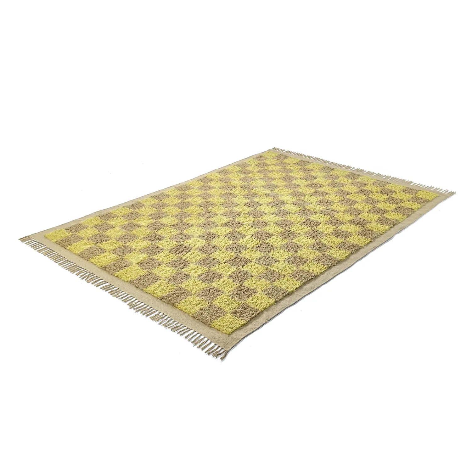 Tapis à poils longs - Elsey Natural Cotton Shaggy (rumeno/bege)