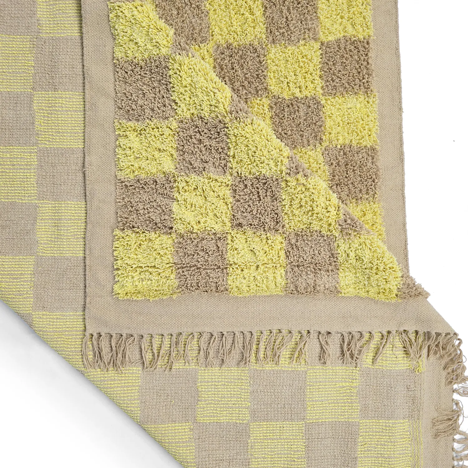 Tapis à poils longs - Elsey Natural Cotton Shaggy (rumeno/bege)