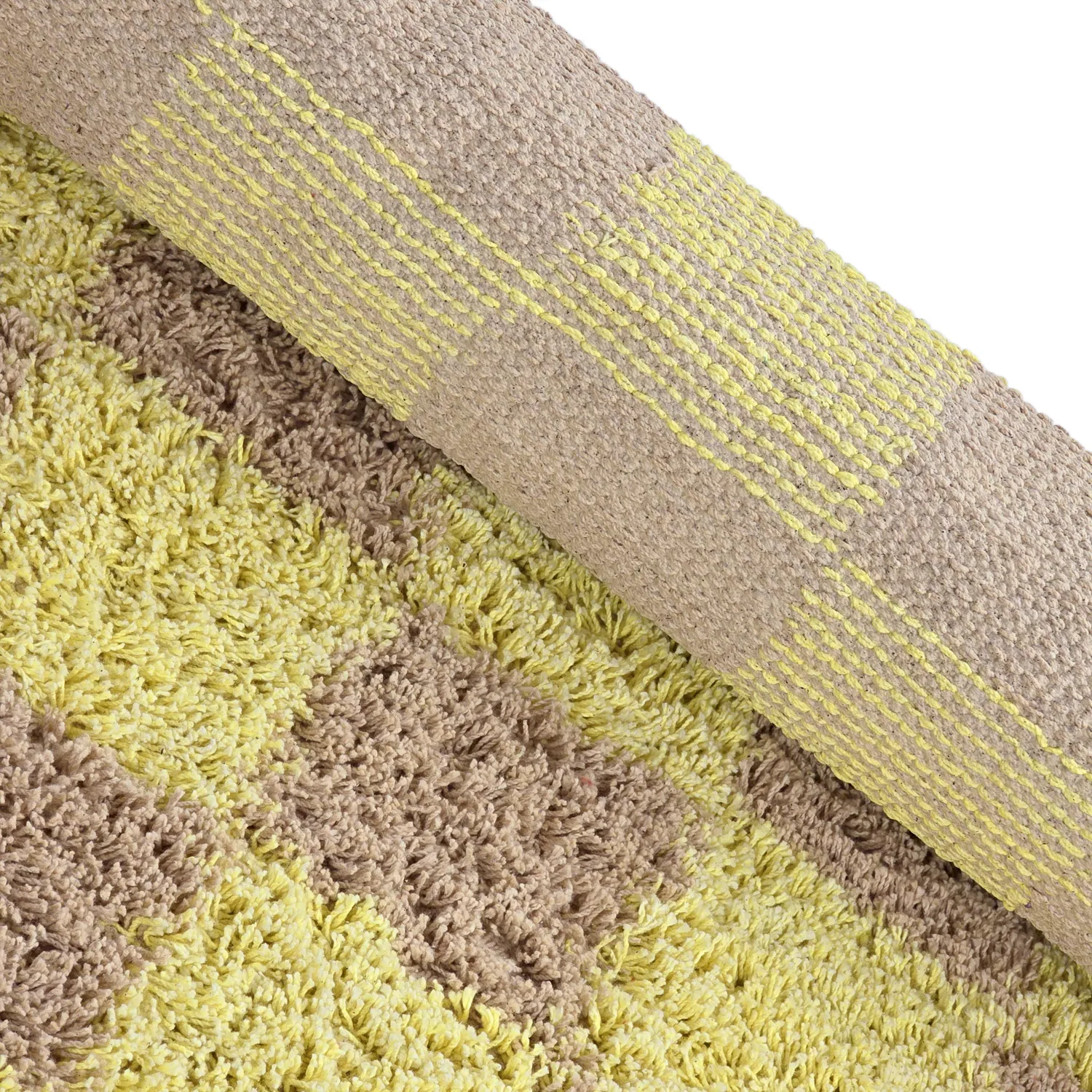 Tapis rond - Elsey Natural Cotton Shaggy (rumeno/bege)