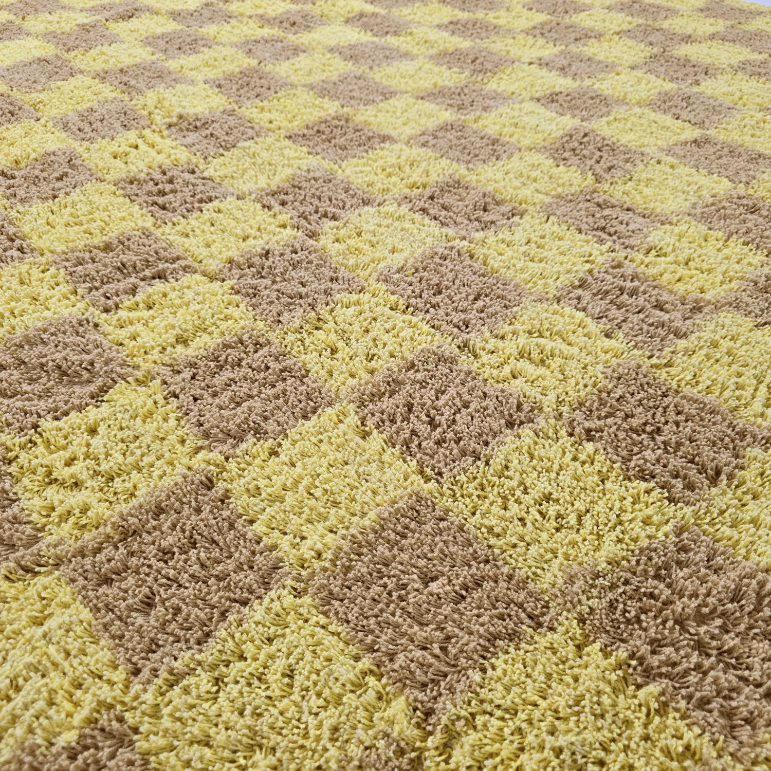 Tapis rond - Elsey Natural Cotton Shaggy (rumeno/bege)